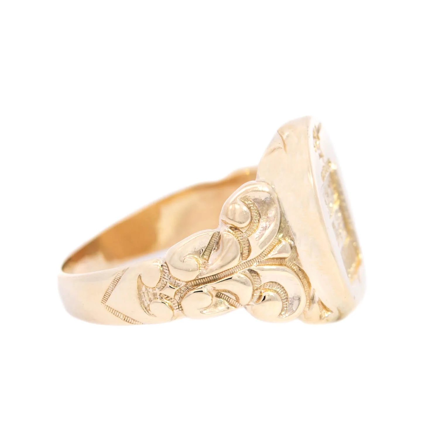 Victorian 14k Family Crest Signet Ring - Image 2