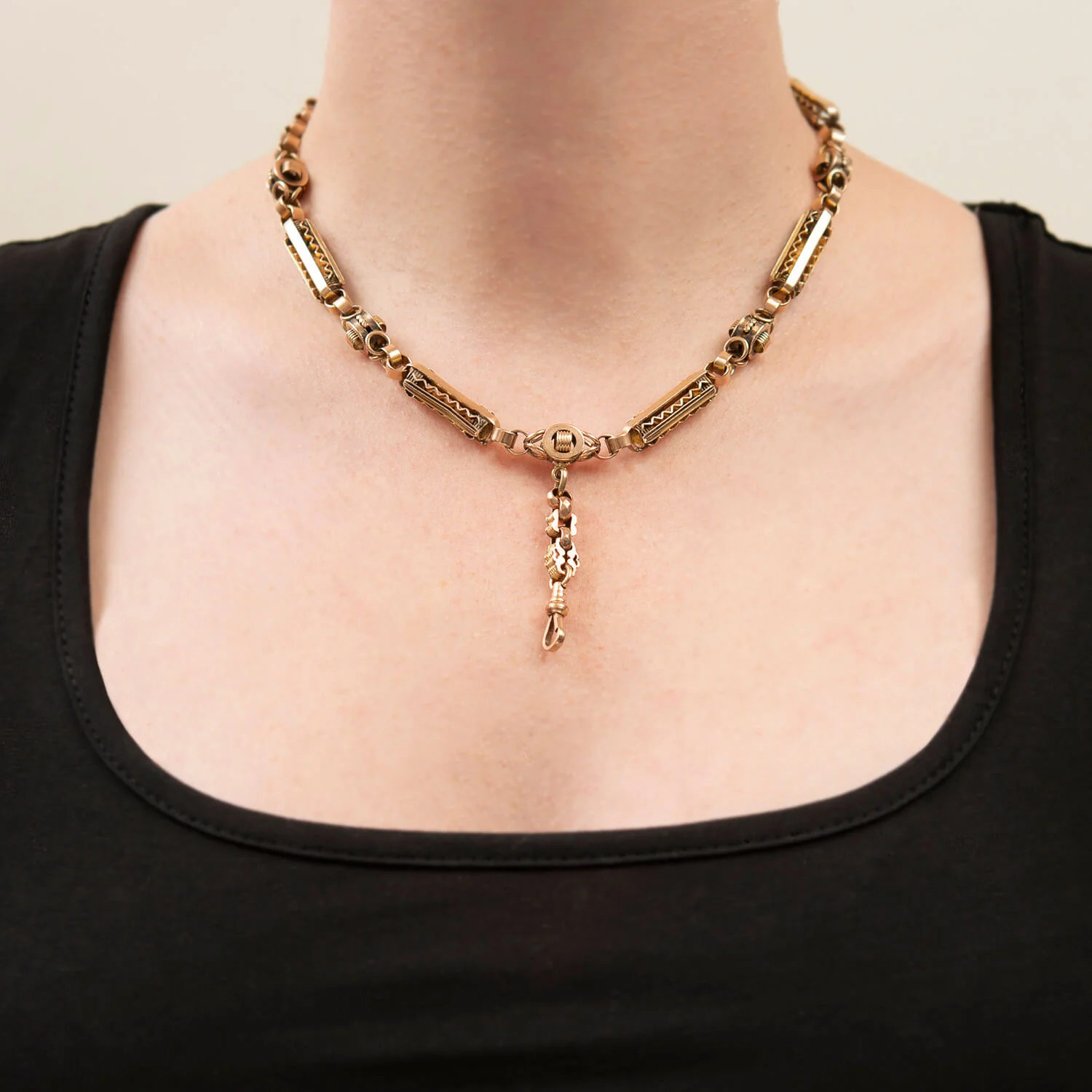 Victorian 14k Watch Chain Necklace 16.5" - Image 6