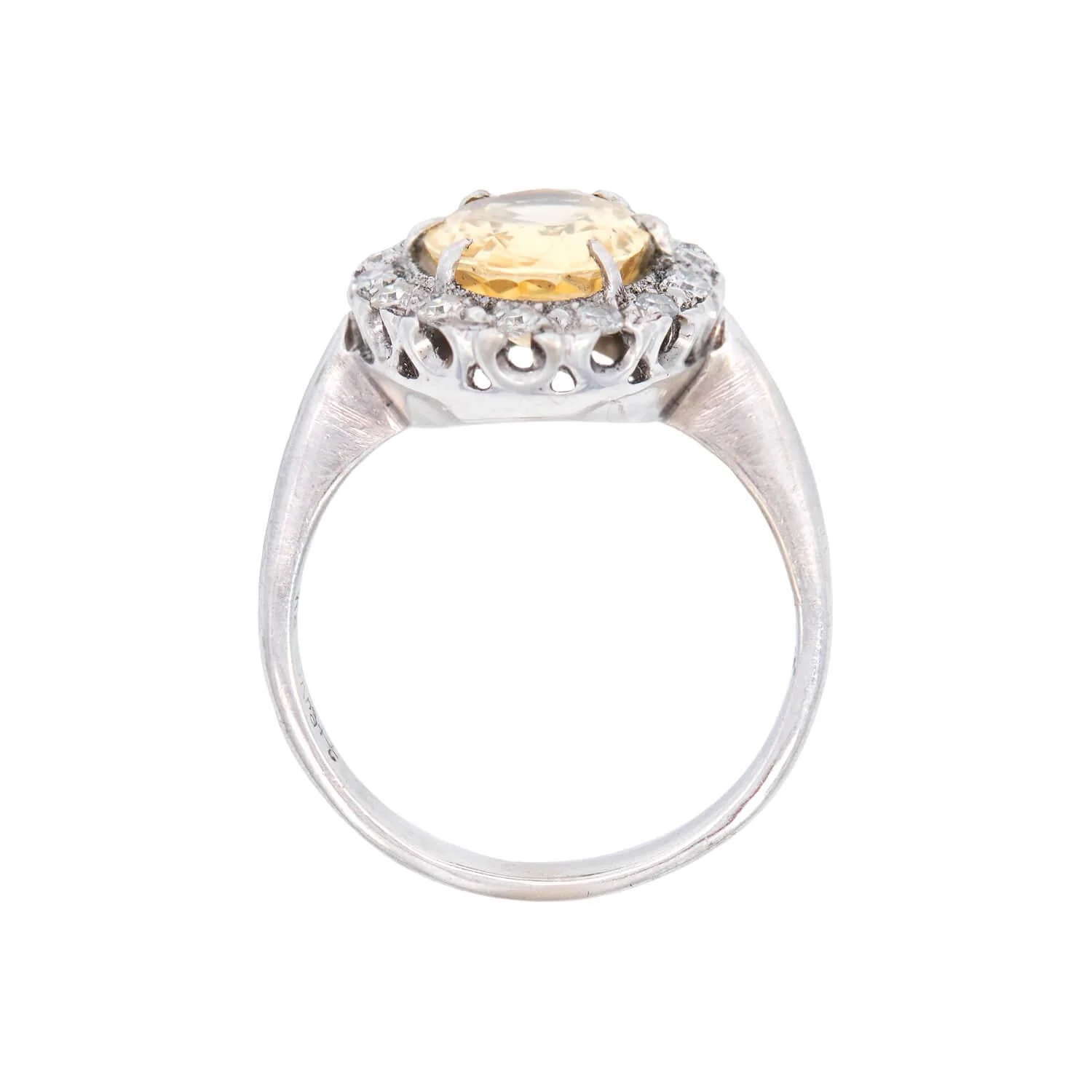 Victorian 14k GIA No Heat 3.96 Ceylon Sapphire & Diamond Ring - Image 4