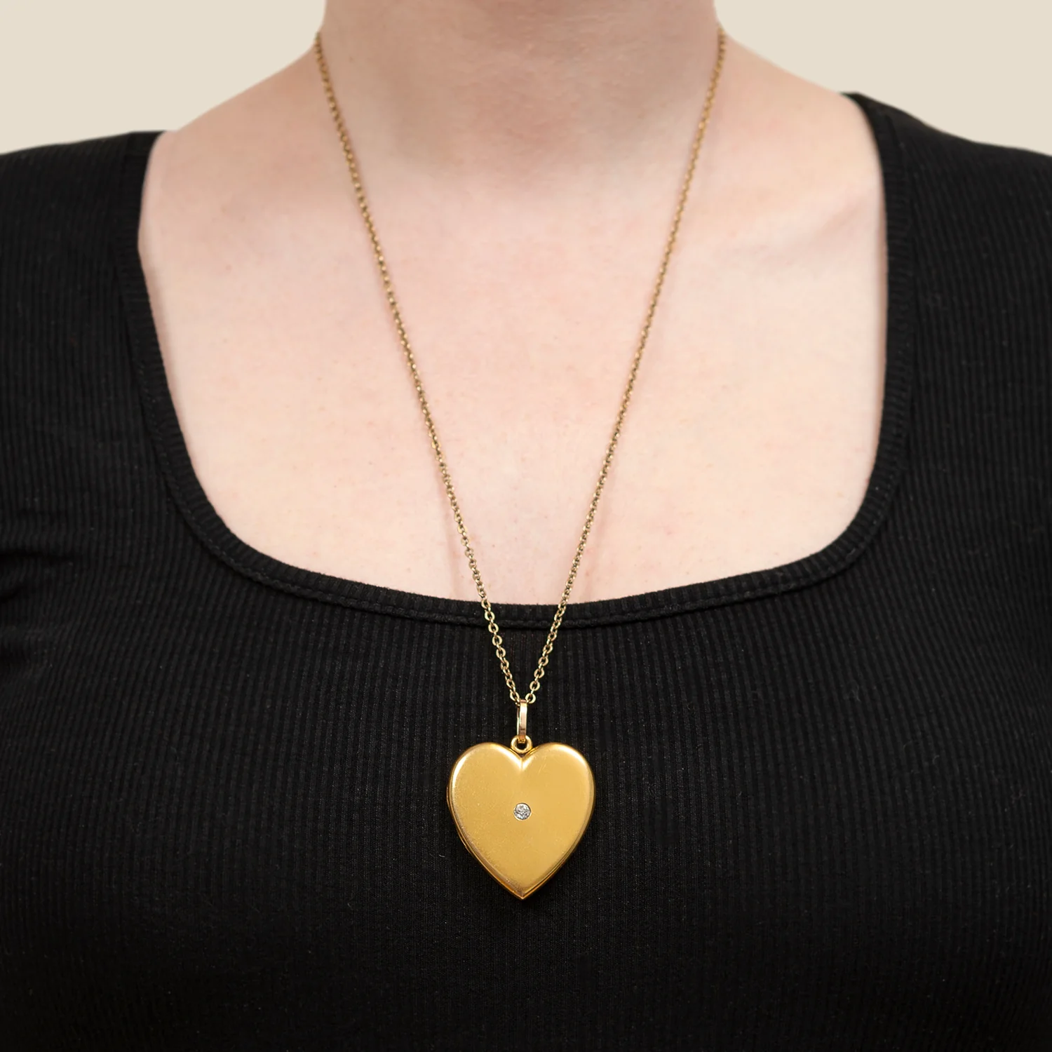 Victorian 14k Mine Cut Diamond Heart Locket - Image 5