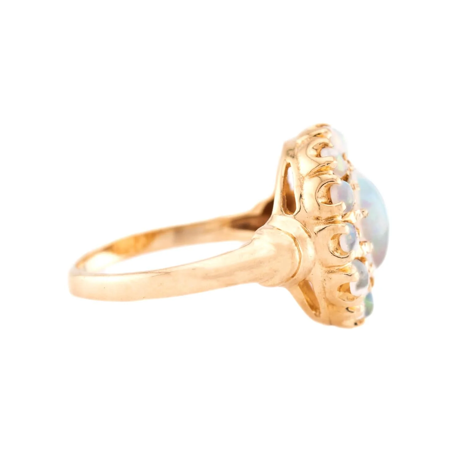 Victorian 14k Opal Halo Ring - Image 3