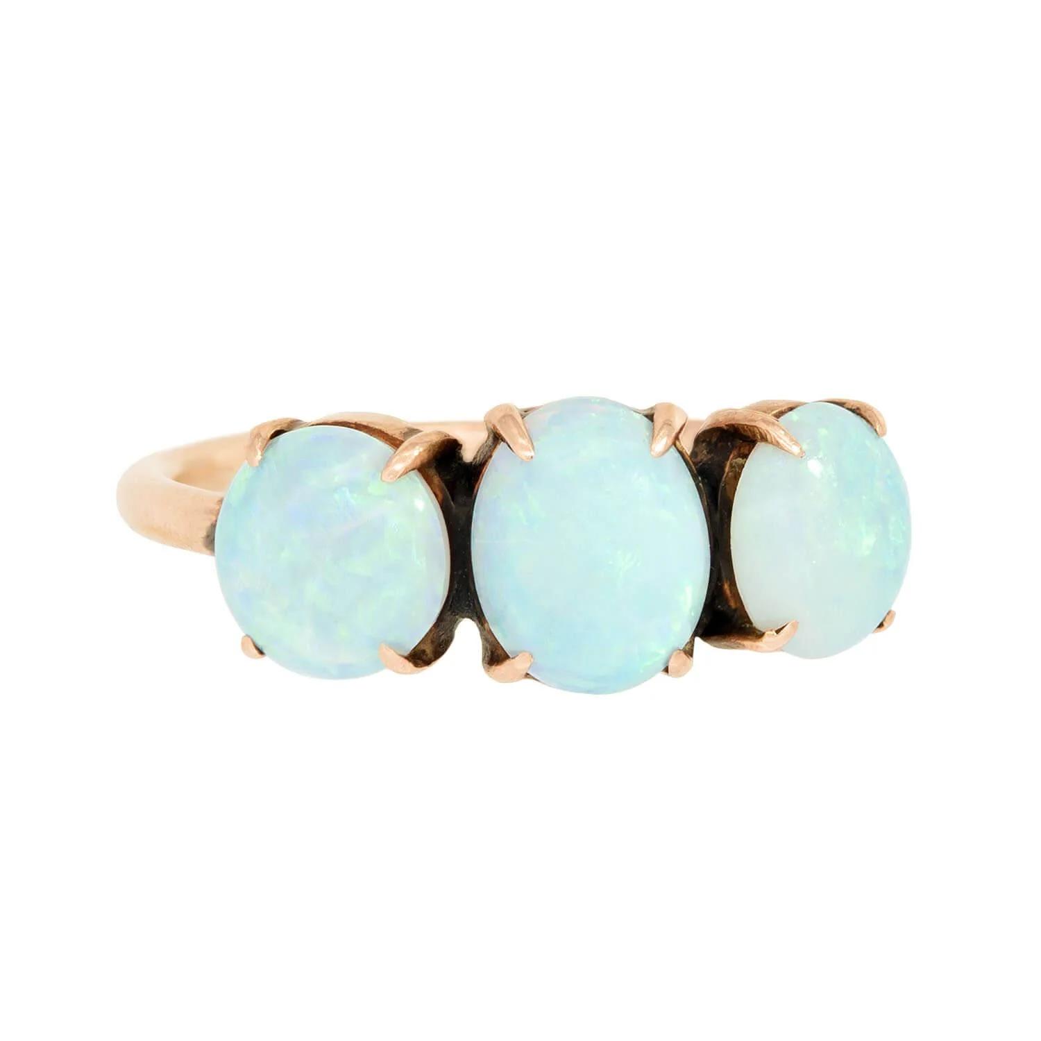 Victorian 14k Opal Three Stone Ring - Image 2