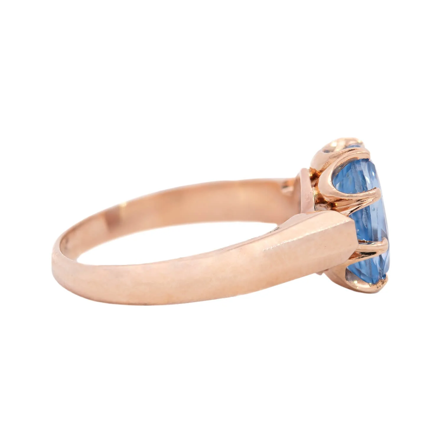 Victorian 14k Oval No Heat Ceylon Sapphire Ring 3.34ctw - Image 3