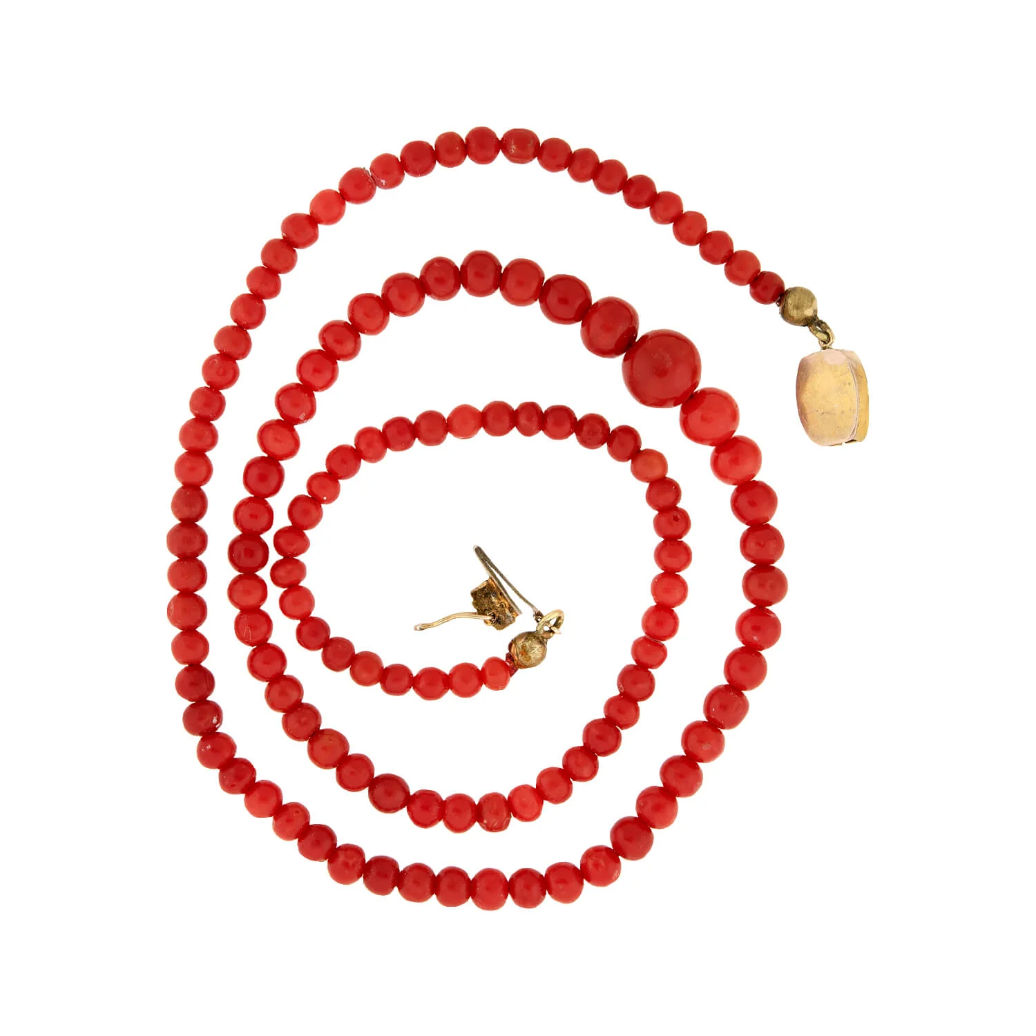 Victorian 14k Oxblood Coral Graduated Necklace - Image 4