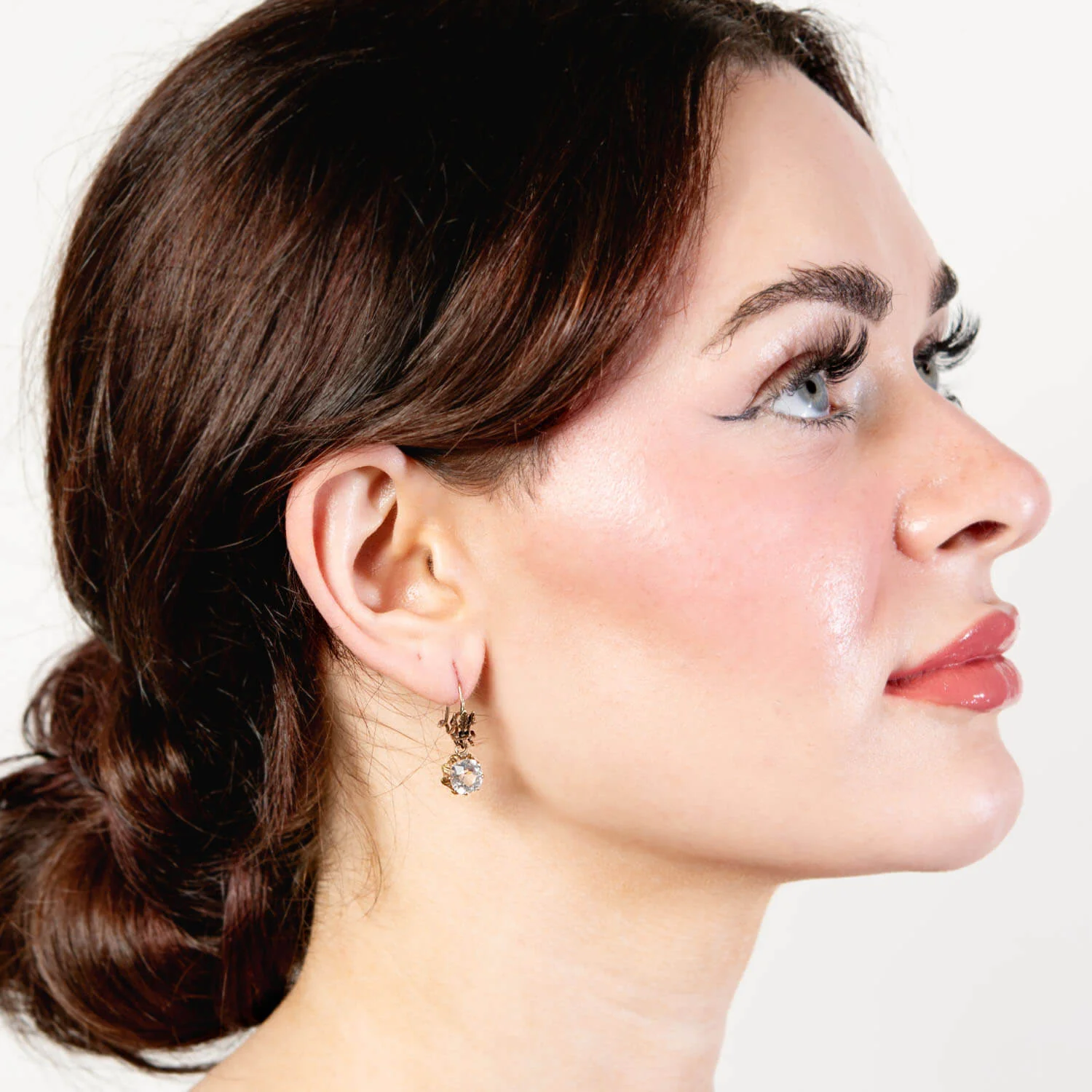 Victorian 14k Paste Dangle Earring - Image 4