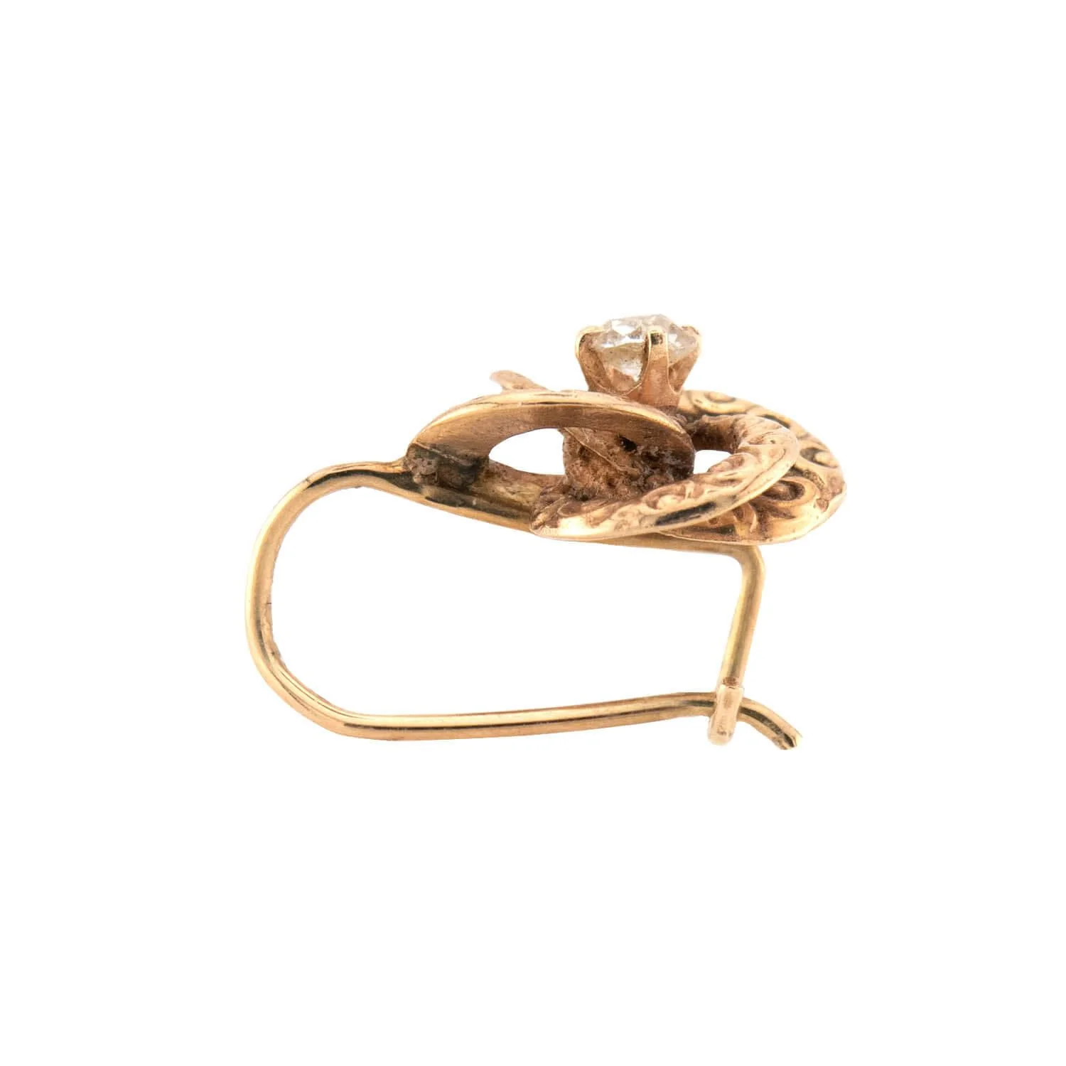 Victorian 14k Repousse Love Knot Motif Earrings - Image 2