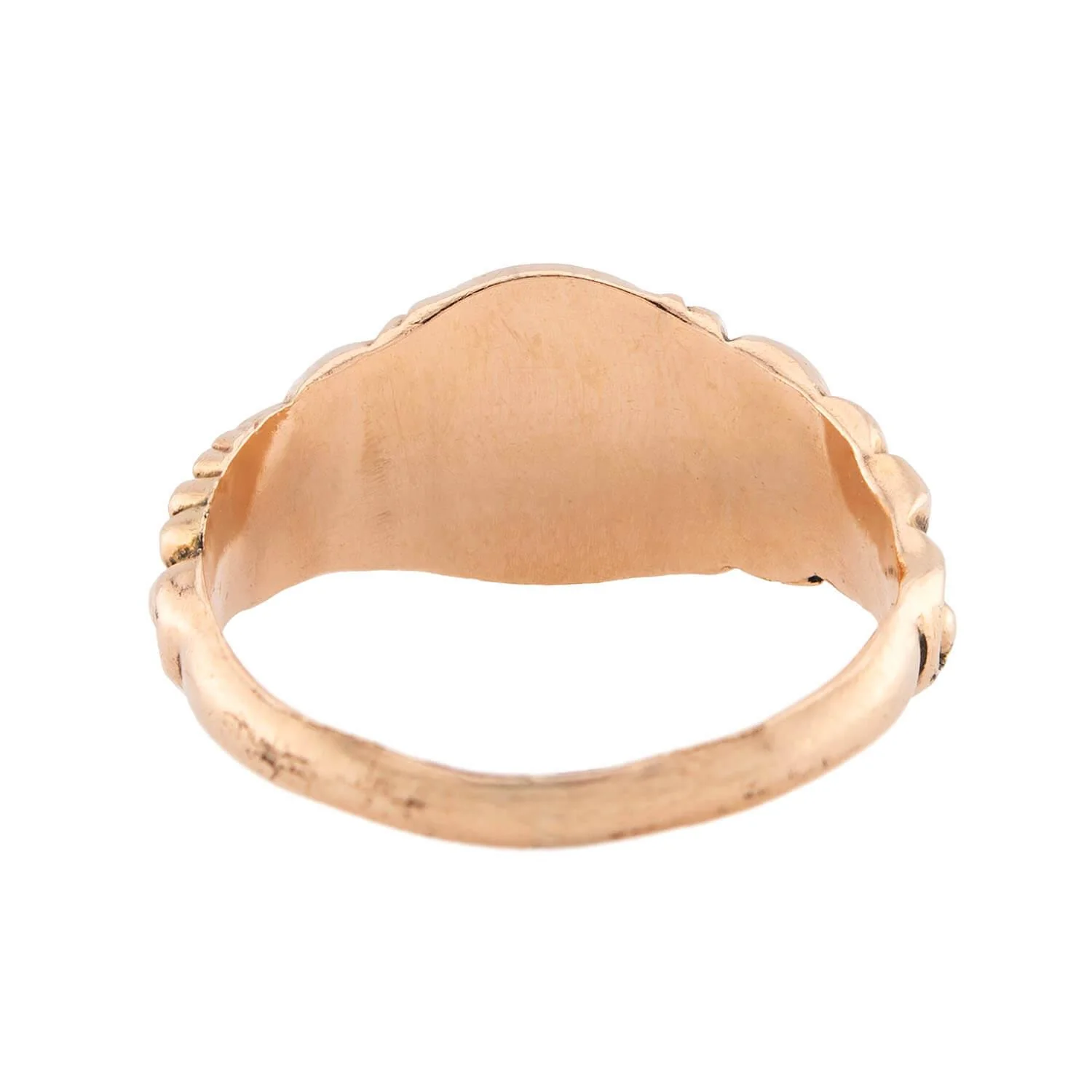Victorian 14k Repouse “D” Signet Ring - Image 5