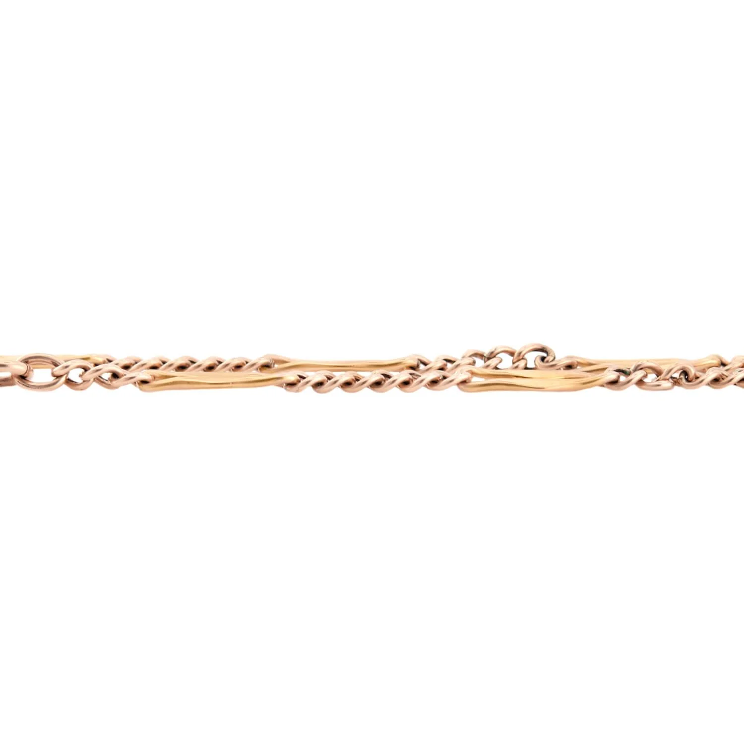 Victorian 14k Spring Ring Watch Chain - Image 2