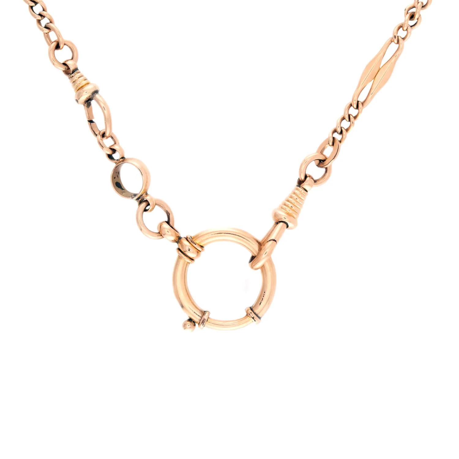 Victorian 14k Spring Ring Watch Chain - Image 4