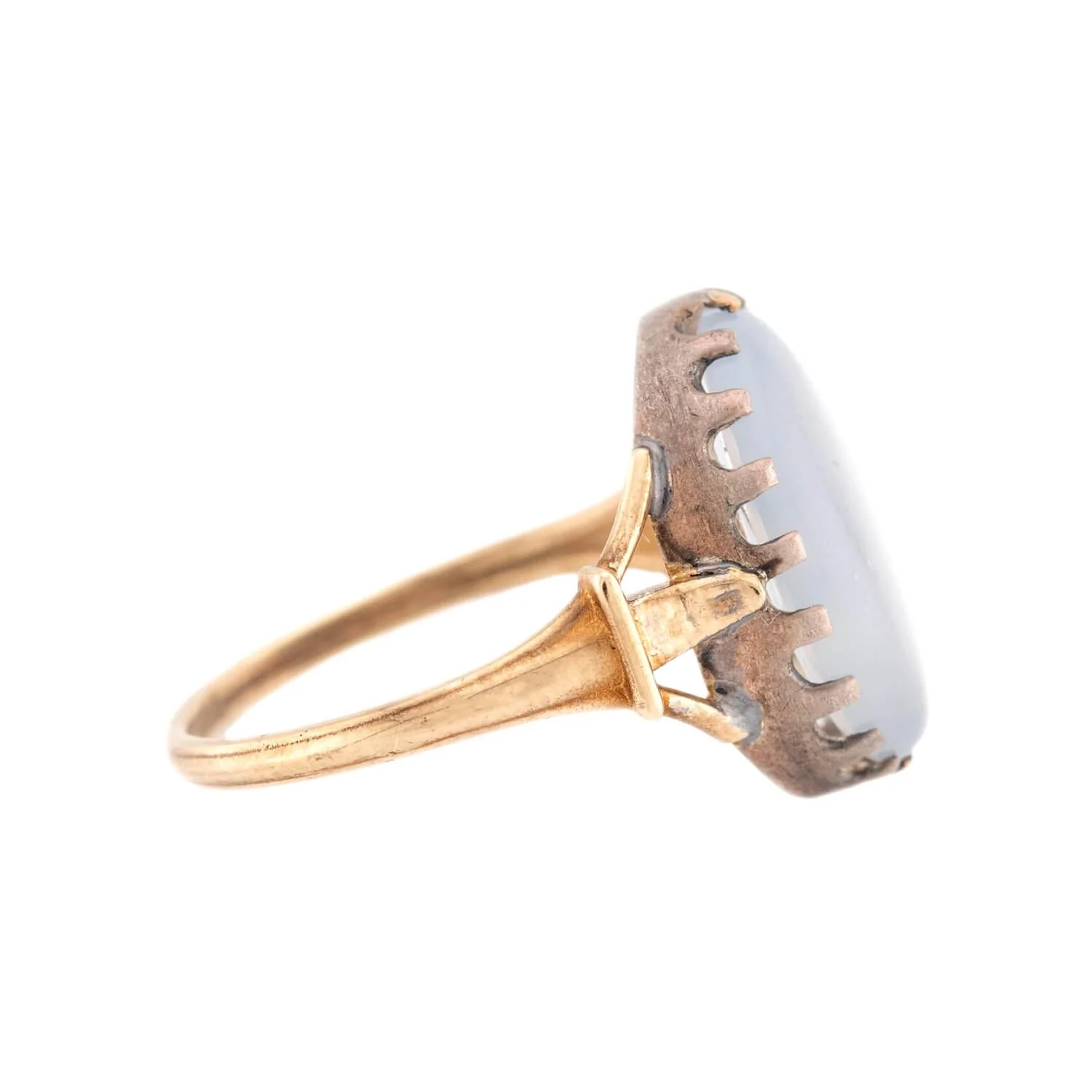 Victorian 14k/Sterling Silver Moonstone Ring - Image 3