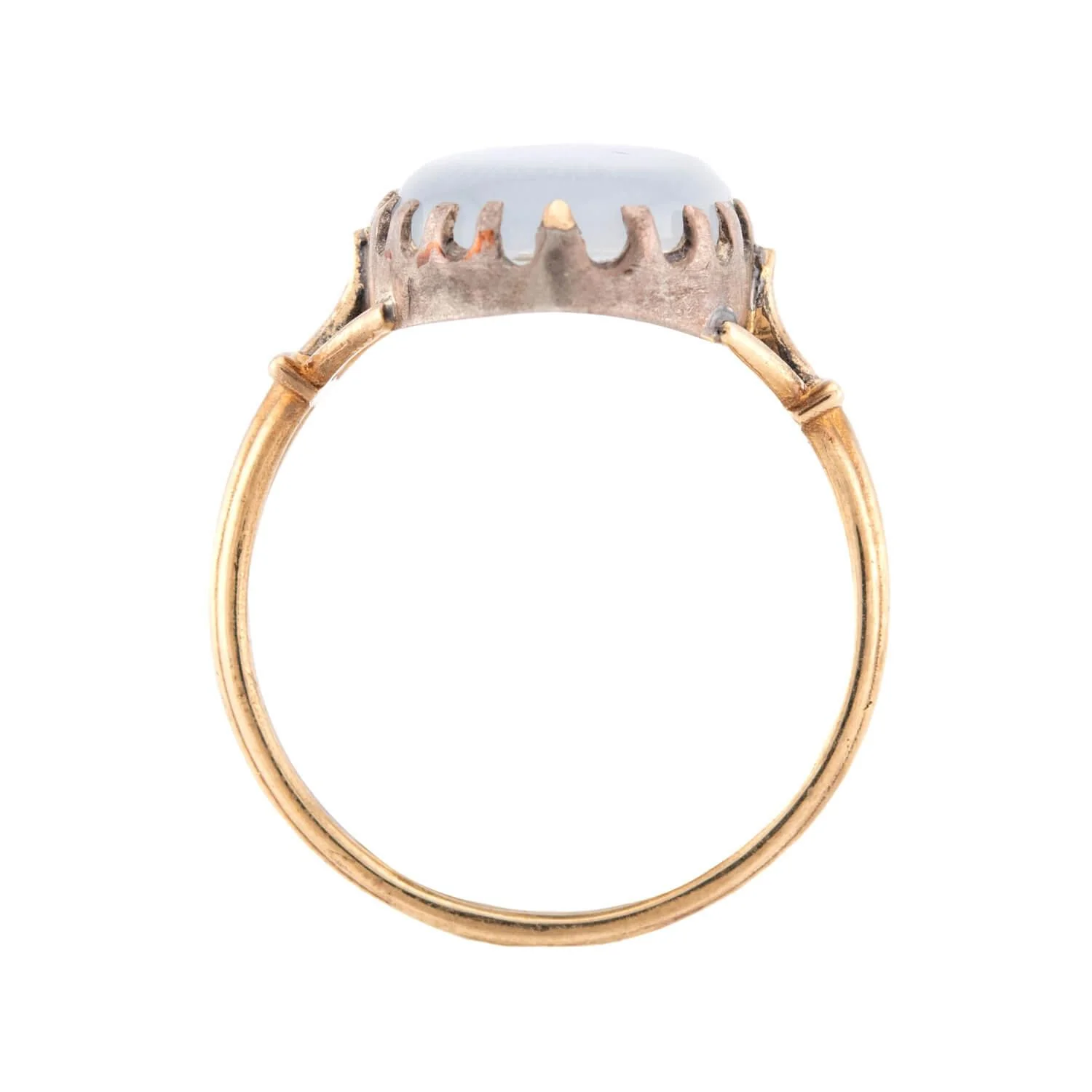 Victorian 14k/Sterling Silver Moonstone Ring - Image 4