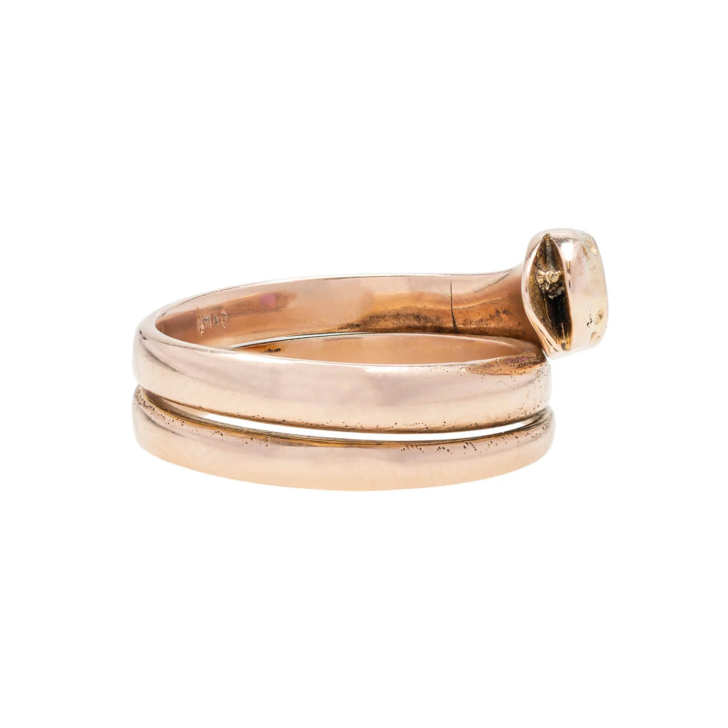 Victorian 14kt Rose Gold + Ruby Snake Ring 0.85ctw - Image 2