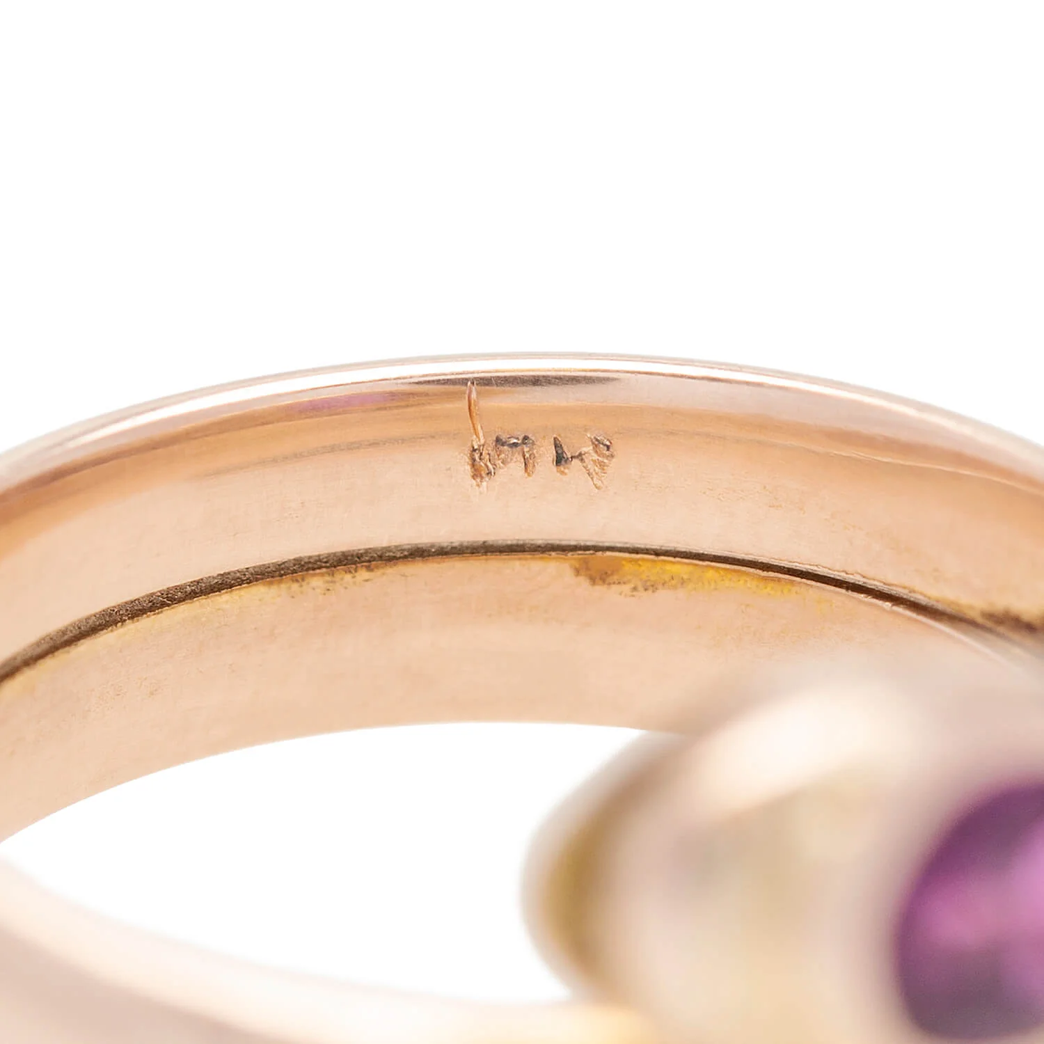 Victorian 14kt Rose Gold + Ruby Snake Ring 0.85ctw - Image 6