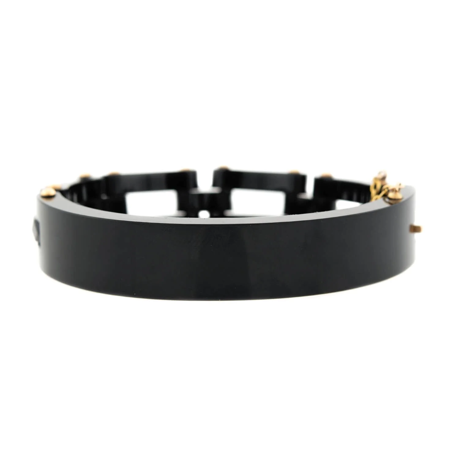 Victorian 15k Carved Onyx Line Bracelet - Image 2