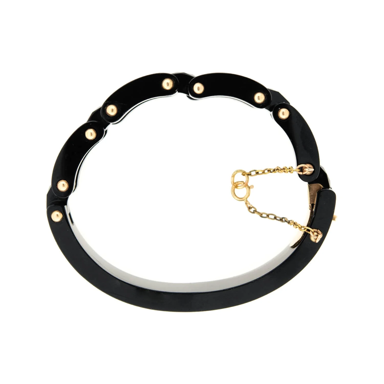 Victorian 15k Carved Onyx Line Bracelet - Image 5