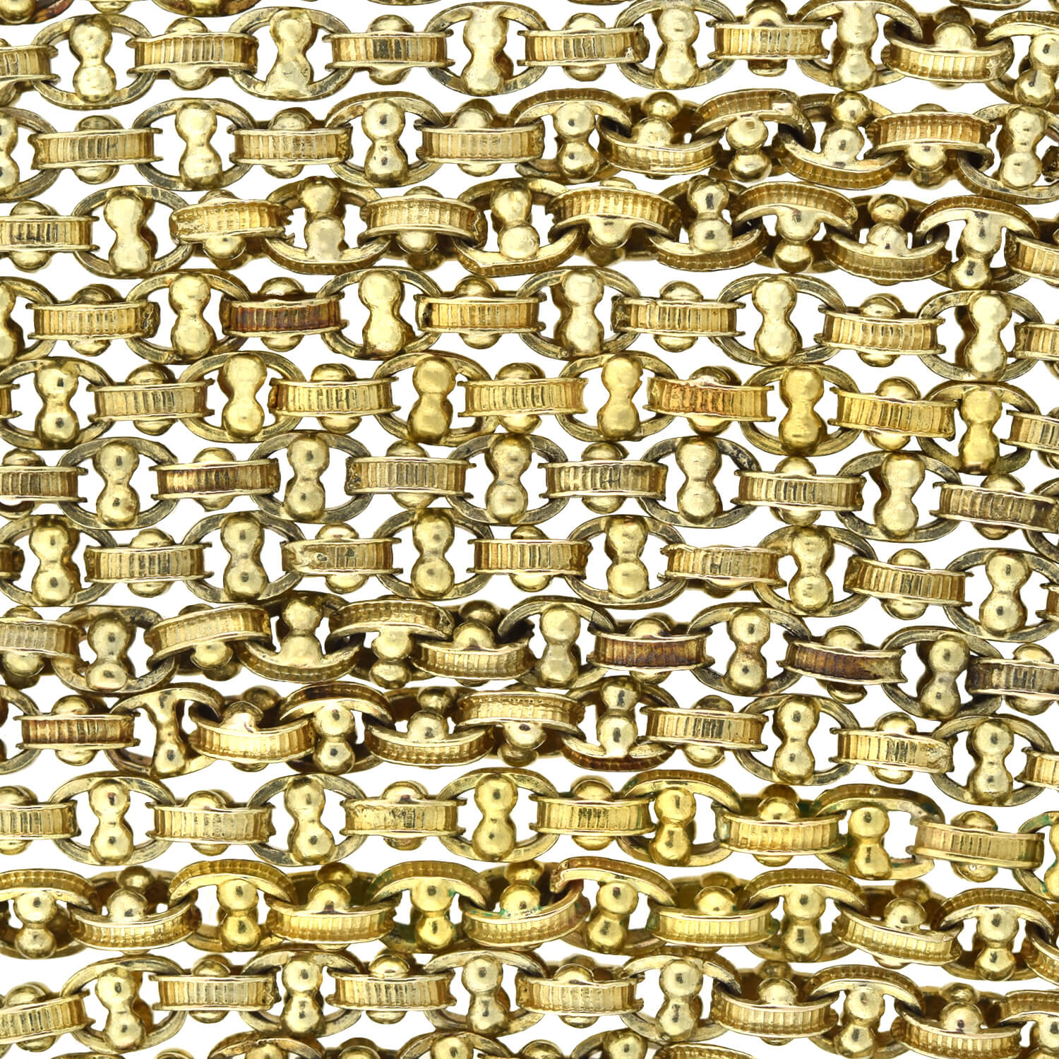 Victorian 15kt Milled Link Watch Chain Necklace 42" - Image 2