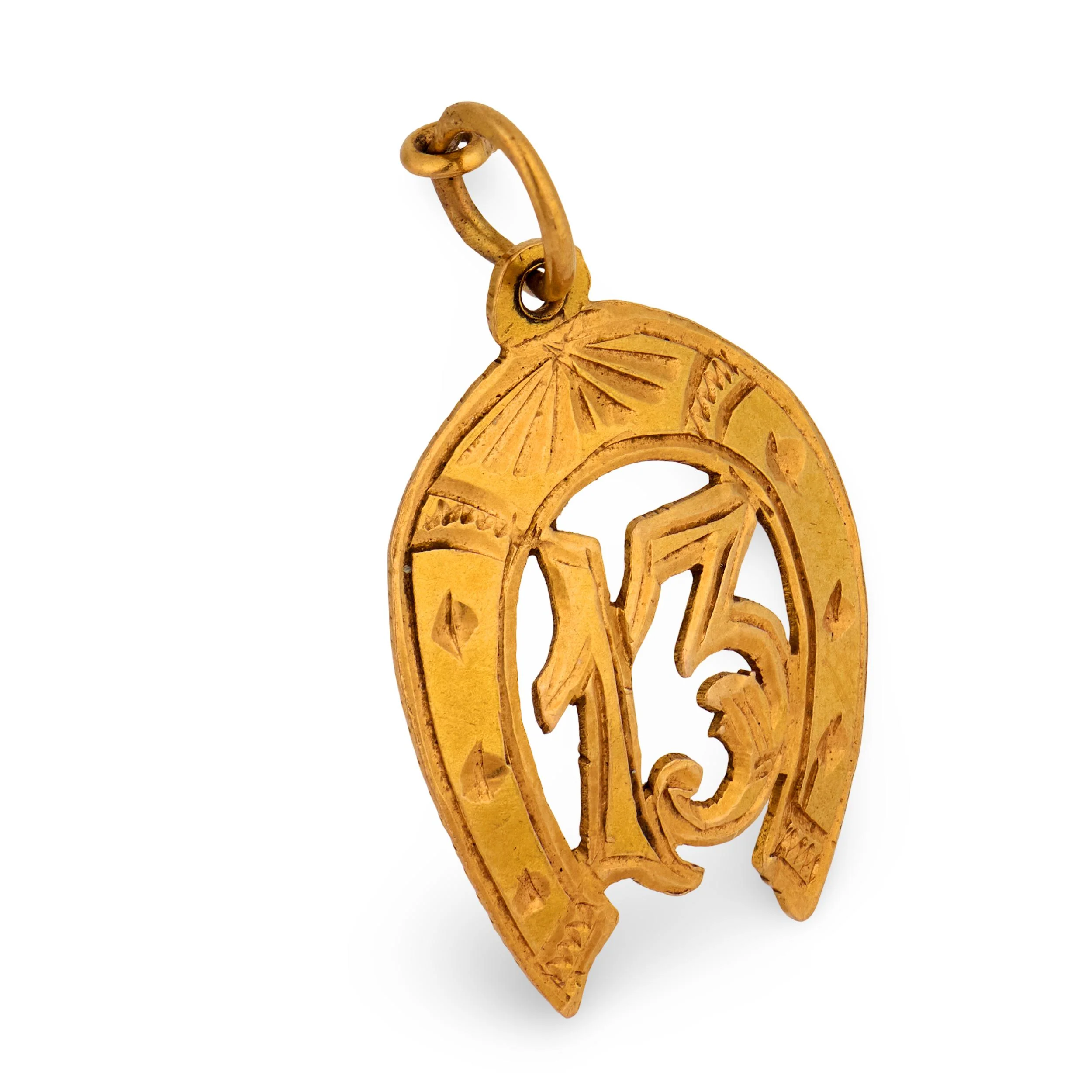 Victorian 18k "13" Horseshoe-Motif Pendant/Charm - Image 2
