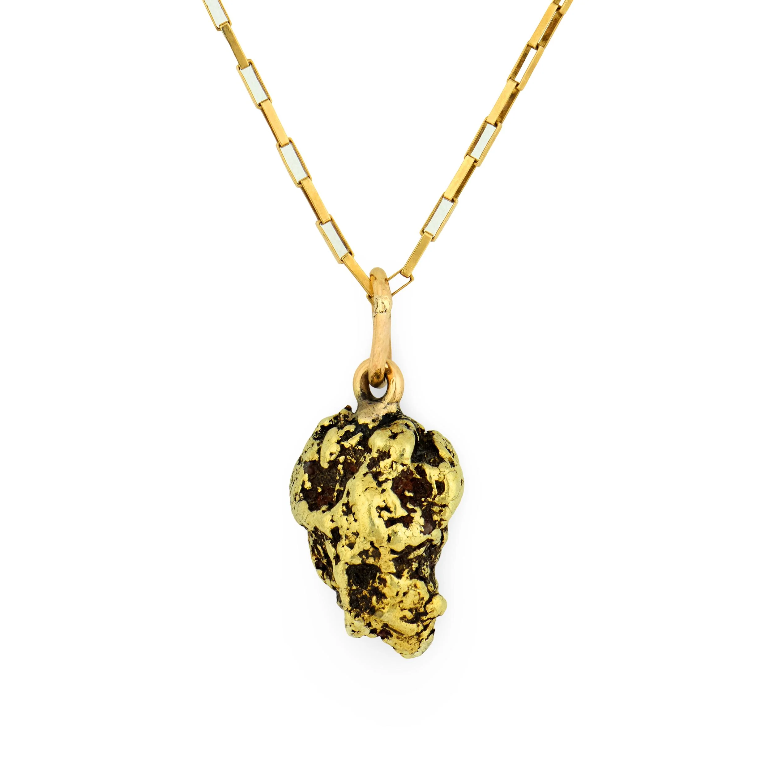 Victorian 18k/14k Quartz "Nugget" Pendant Necklace
