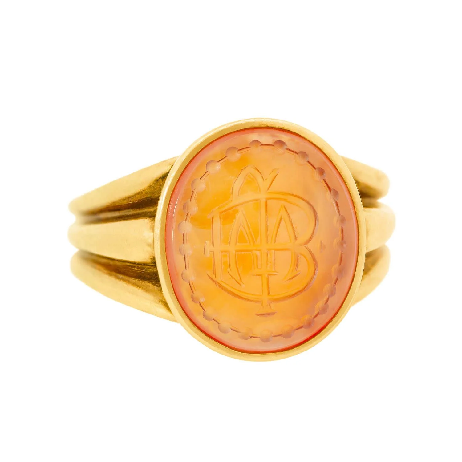 Victorian 18k Carved Carnelian Signet Ring - Image 2