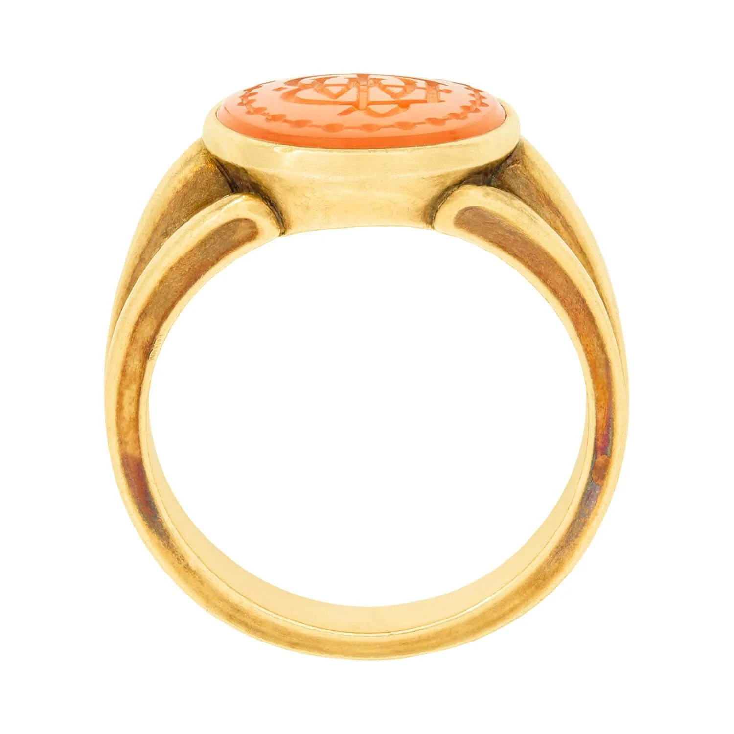 Victorian 18k Carved Carnelian Signet Ring - Image 4