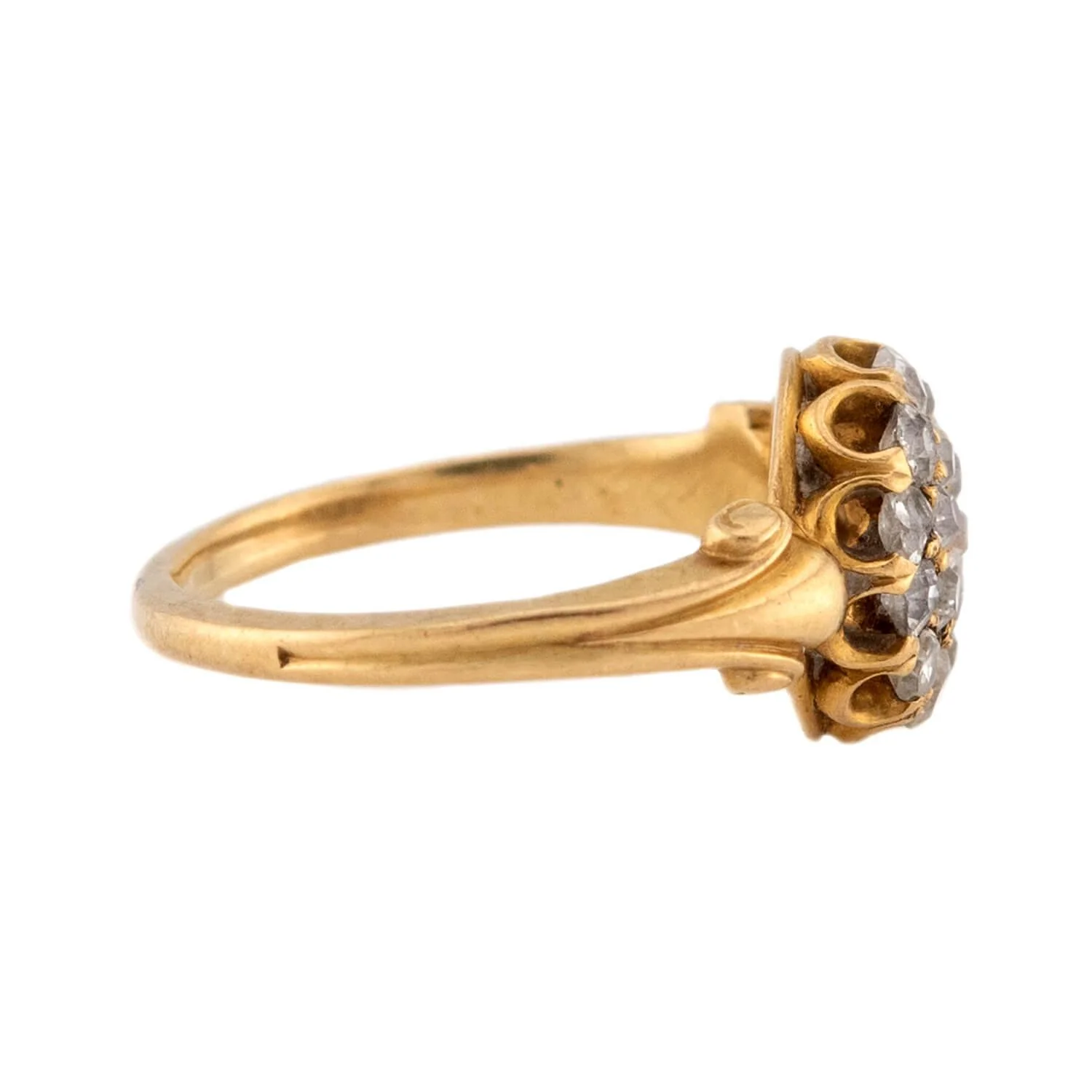 Victorian 18k Diamond Cluster Pinky Ring - Image 3