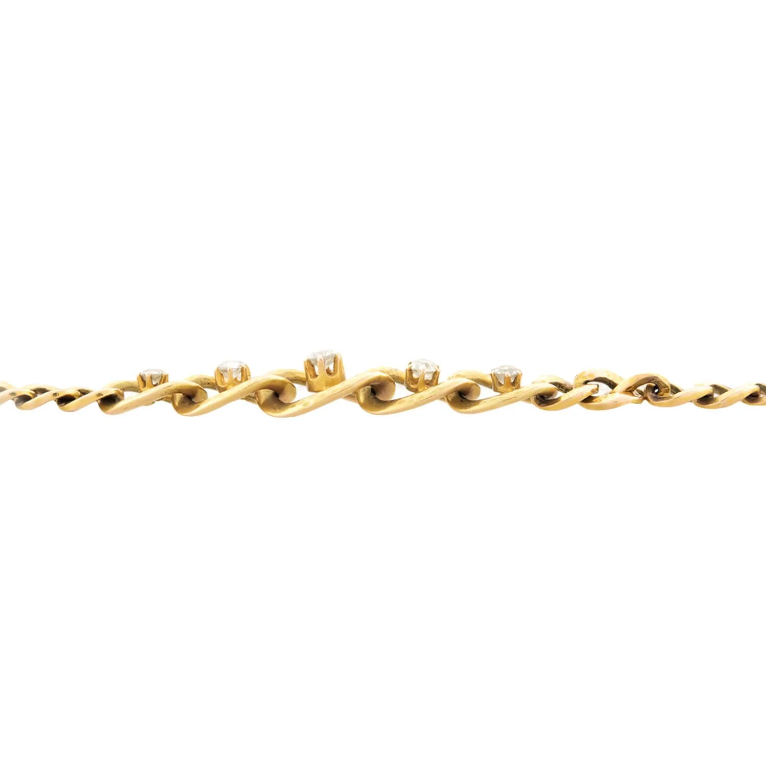 Victorian 18k .50ctw Diamond Link Bracelet - Image 3