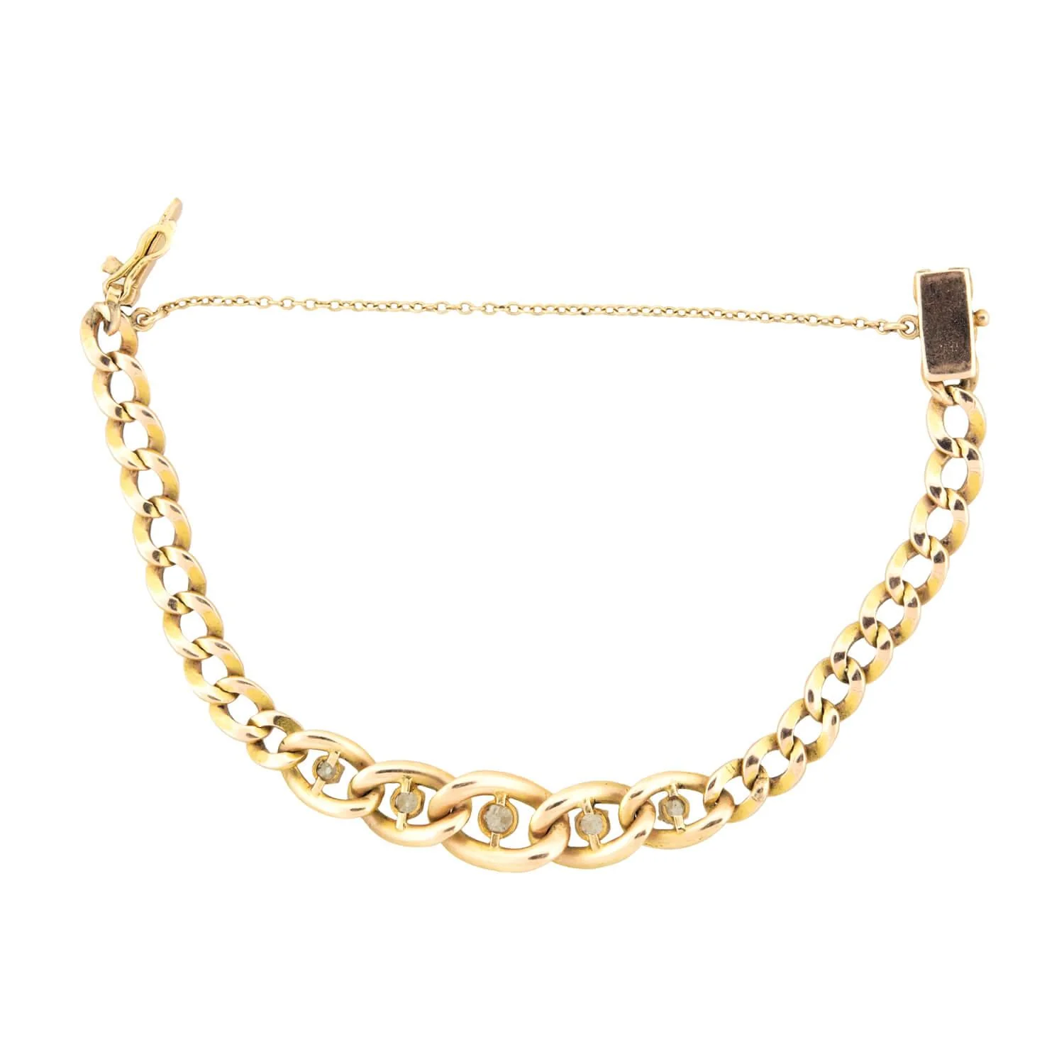 Victorian 18k .50ctw Diamond Link Bracelet - Image 4