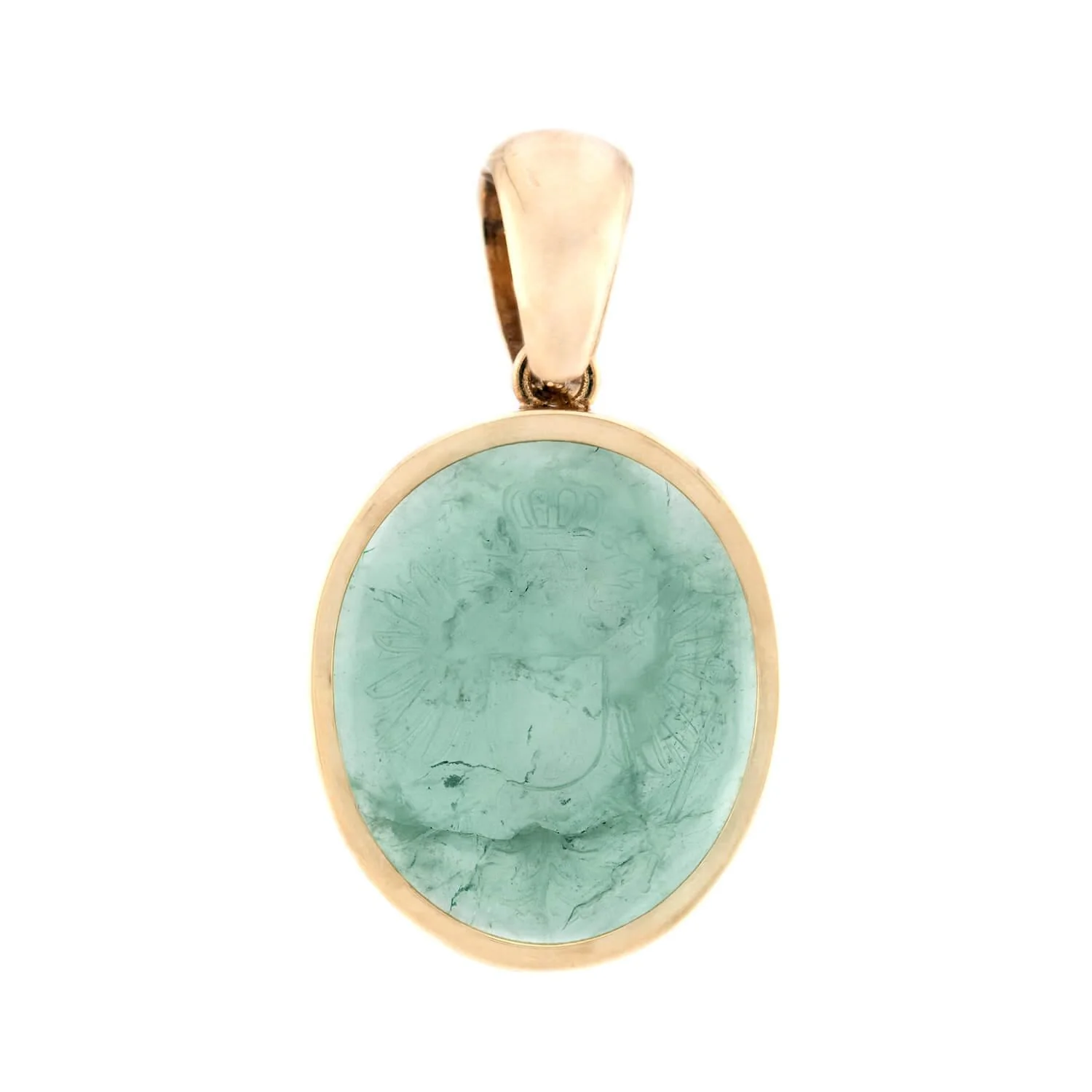 Victorian 18k Emerald Intaglio Pendant - Image 5