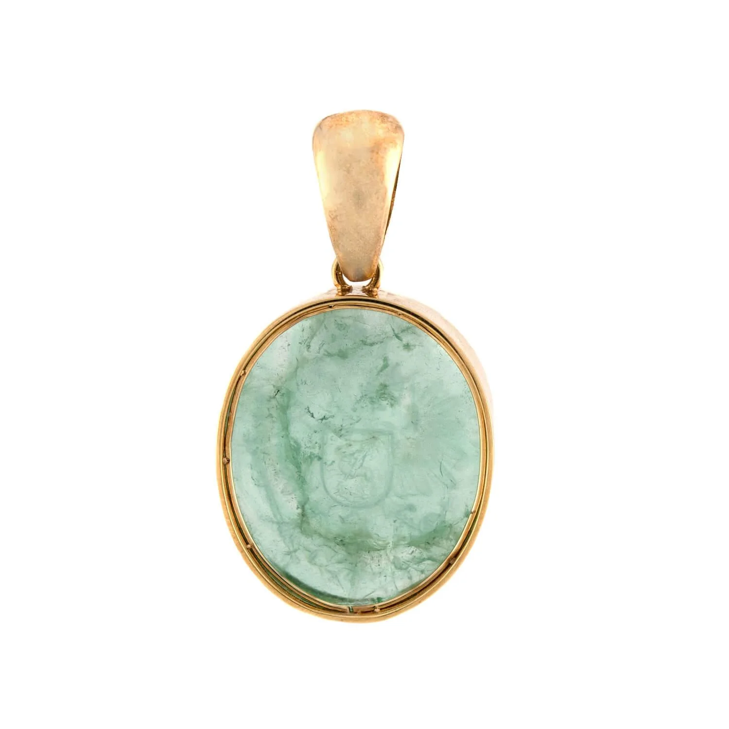 Victorian 18k Emerald Intaglio Pendant - Image 6