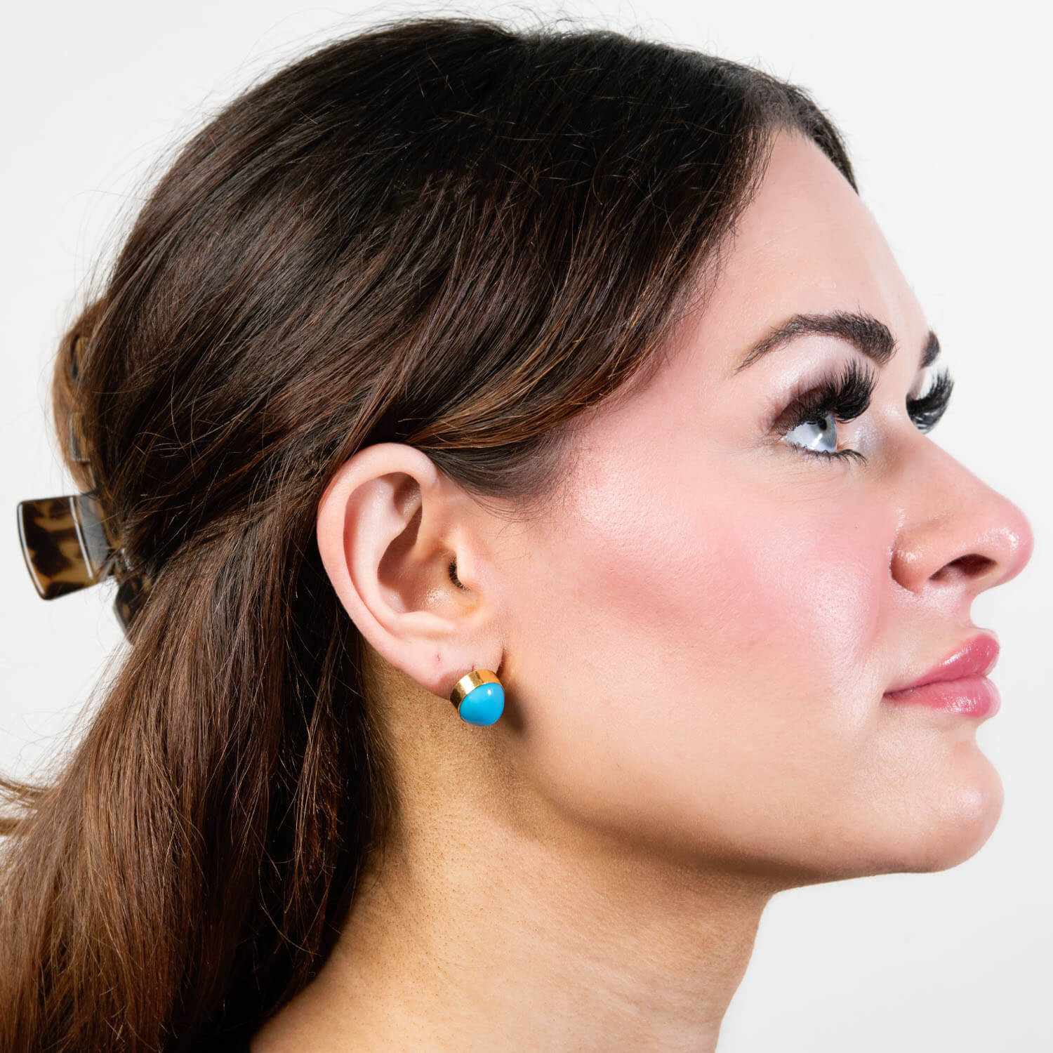 Victorian 18k Turquoise Stud Earrings - Image 4
