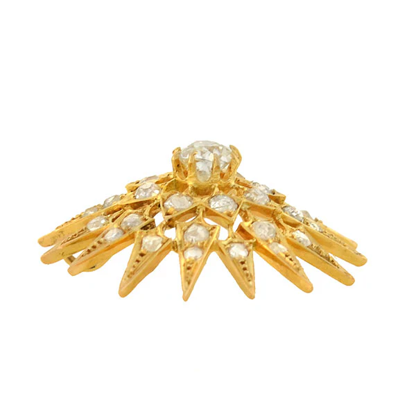 Victorian 18kt Diamond Starburst Pendant 1.25ctw - Image 4