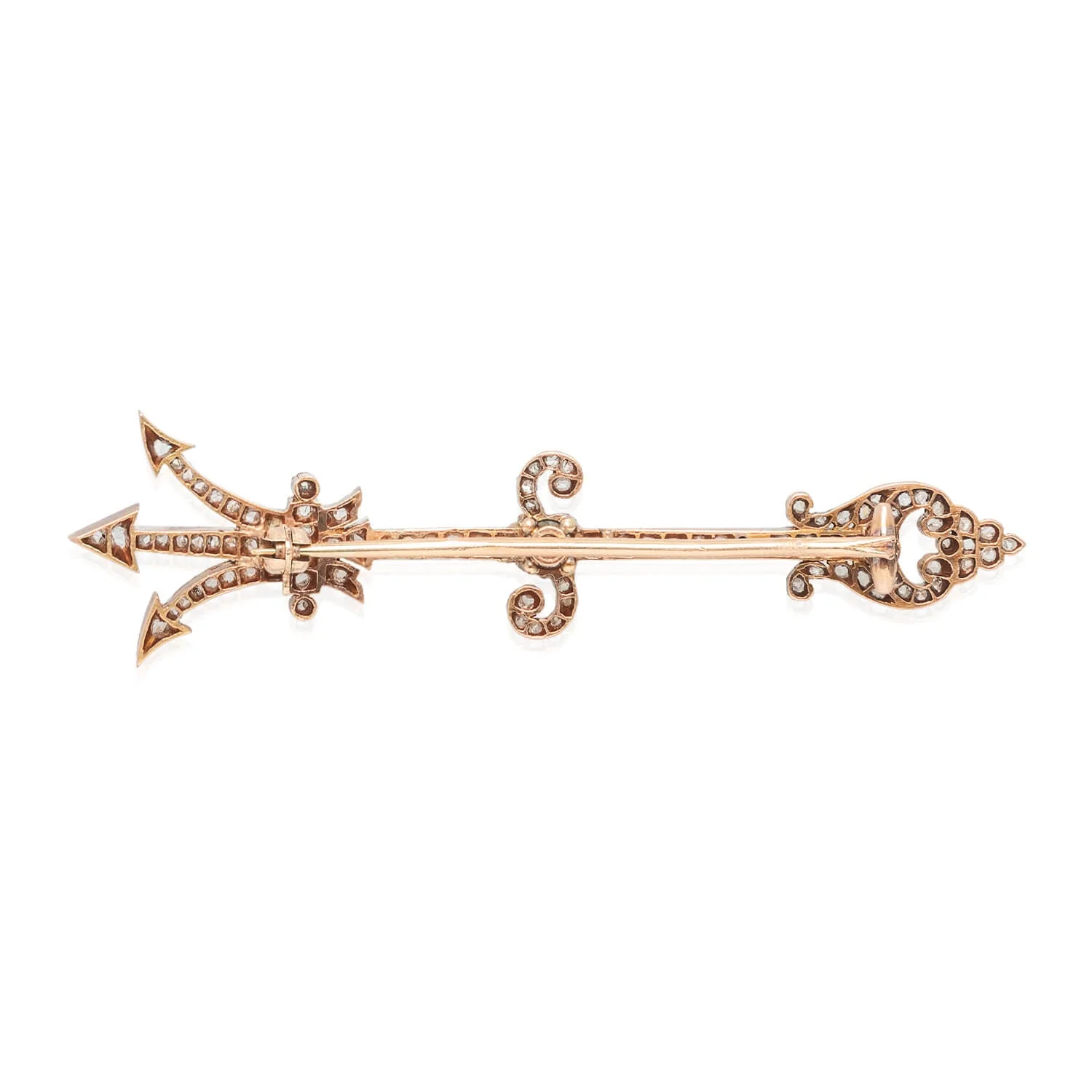 Victorian 18kt Diamond Trident Pin 1.30ctw - Image 3