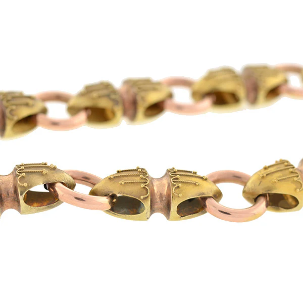 Victorian 18kt Etruscan Urns Book Chain Necklace - Image 5