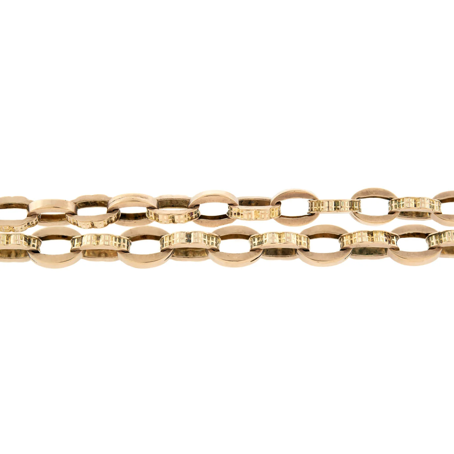 Victorian 9k Gold Fancy Link Watch Chain Necklace 16.5" 23.2g - Image 3