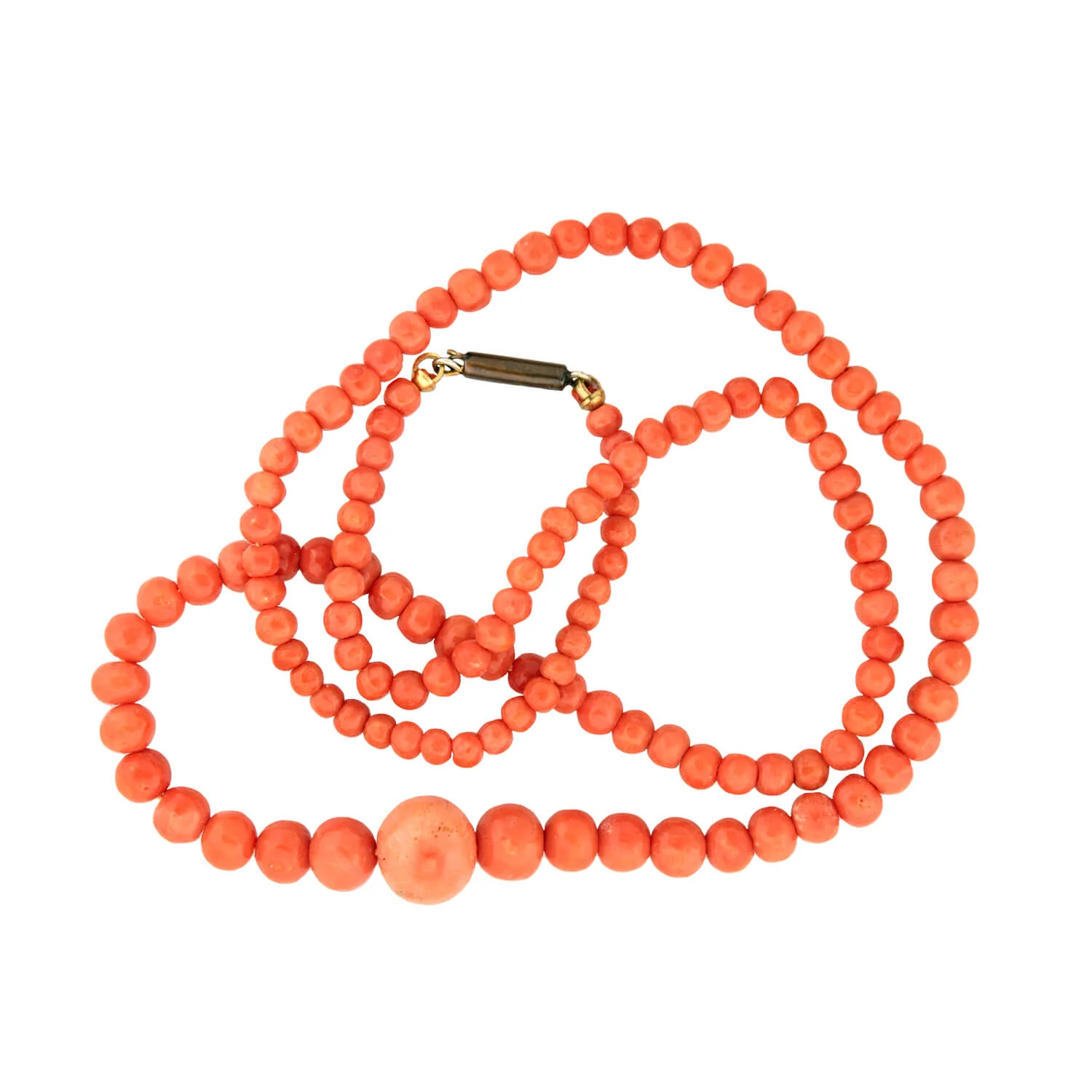 Victorian 9k Graduated Coral Bead Necklace - Image 4