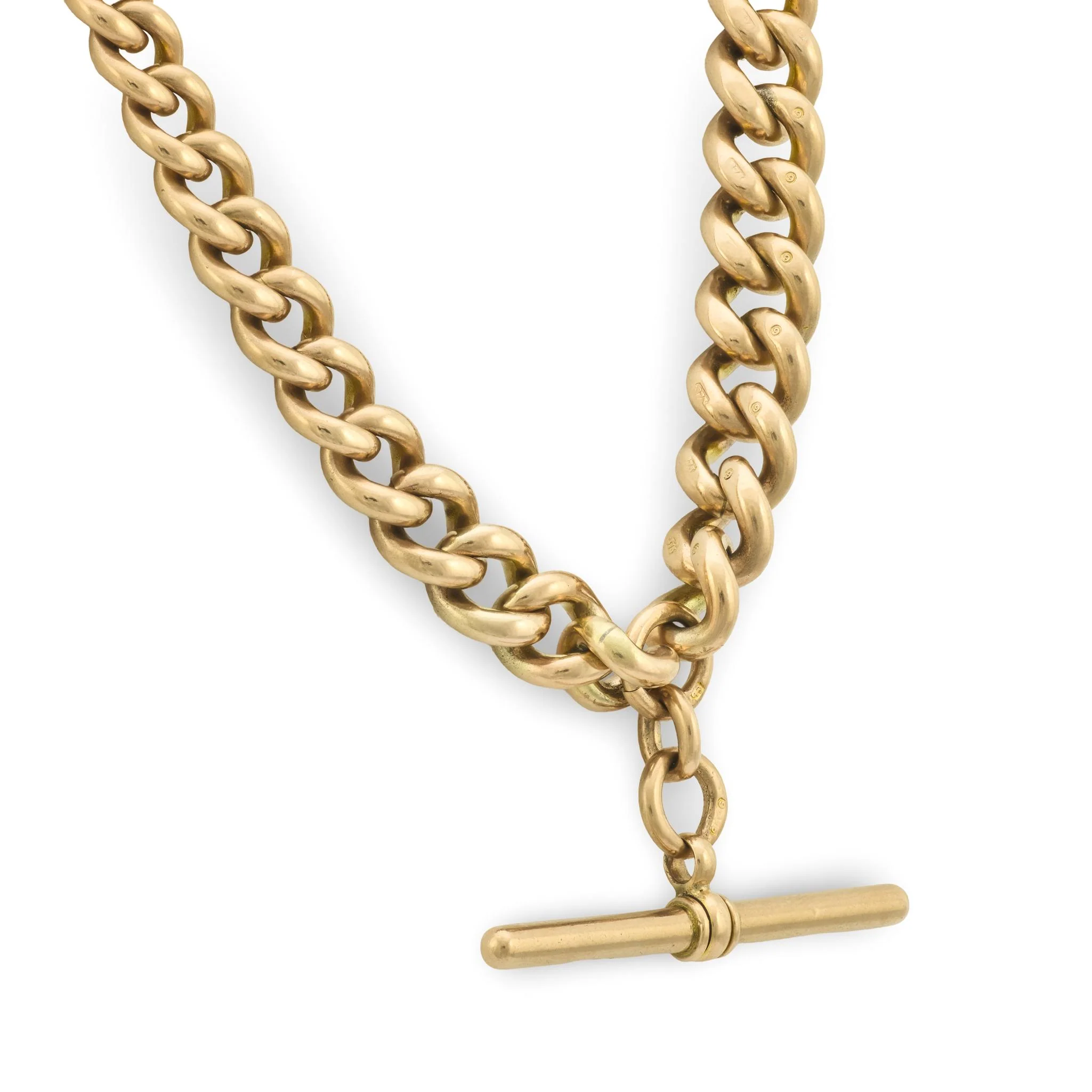 Victorian 9k Watch Chain Necklace 16" - Image 3