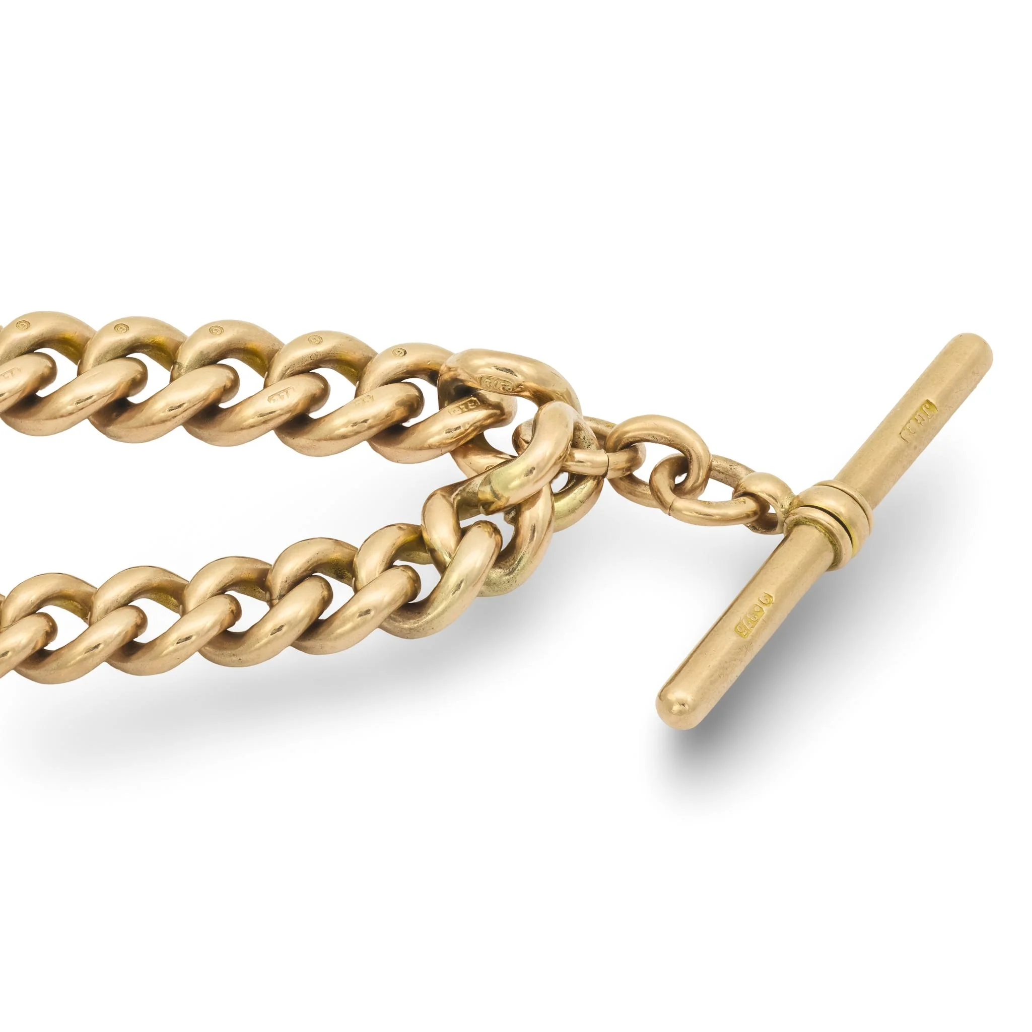 Victorian 9k Watch Chain Necklace 16" - Image 4