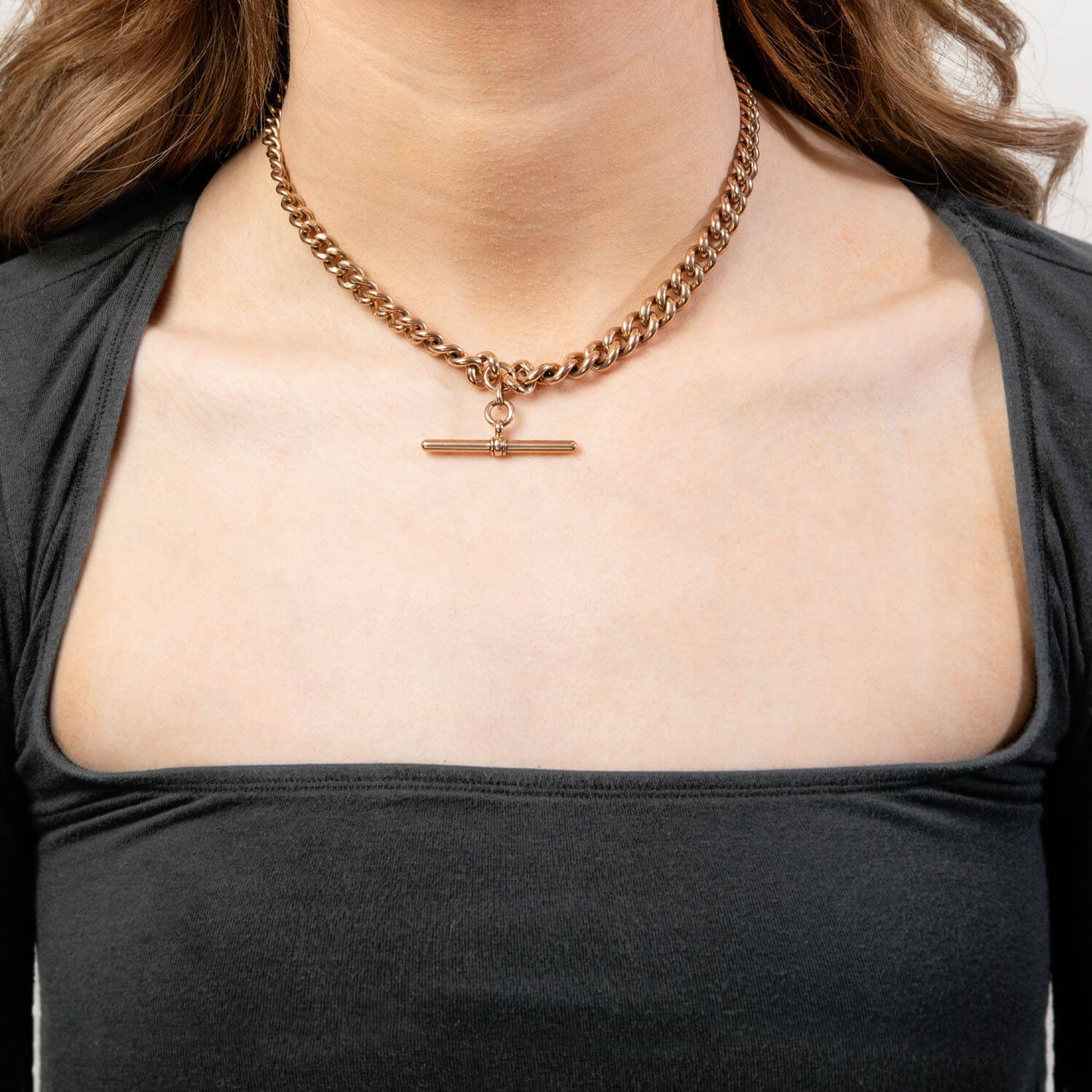 Victorian 9k Watch Chain Necklace 16" - Image 6
