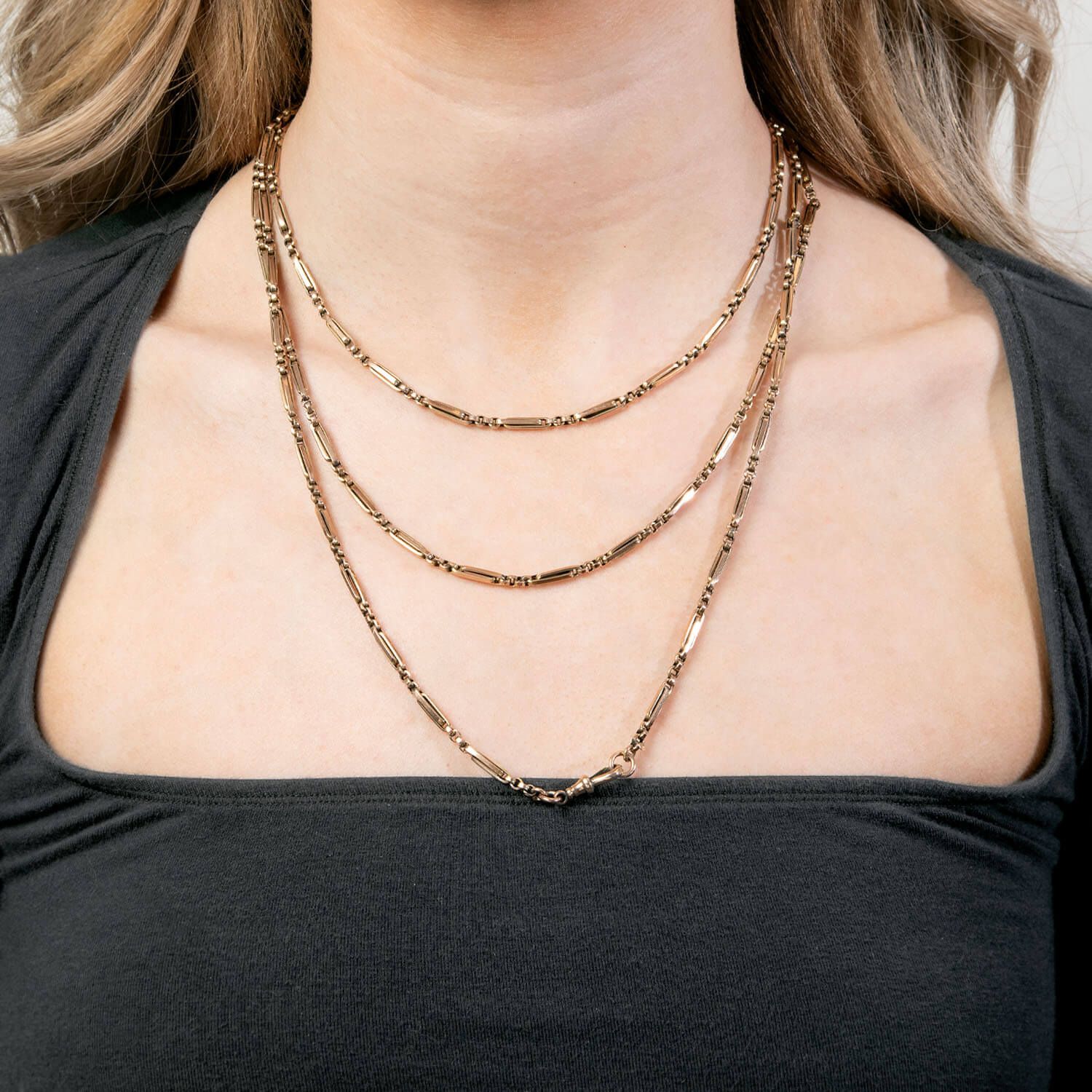 Victorian 9k Watch Chain Necklace 60" - Image 4