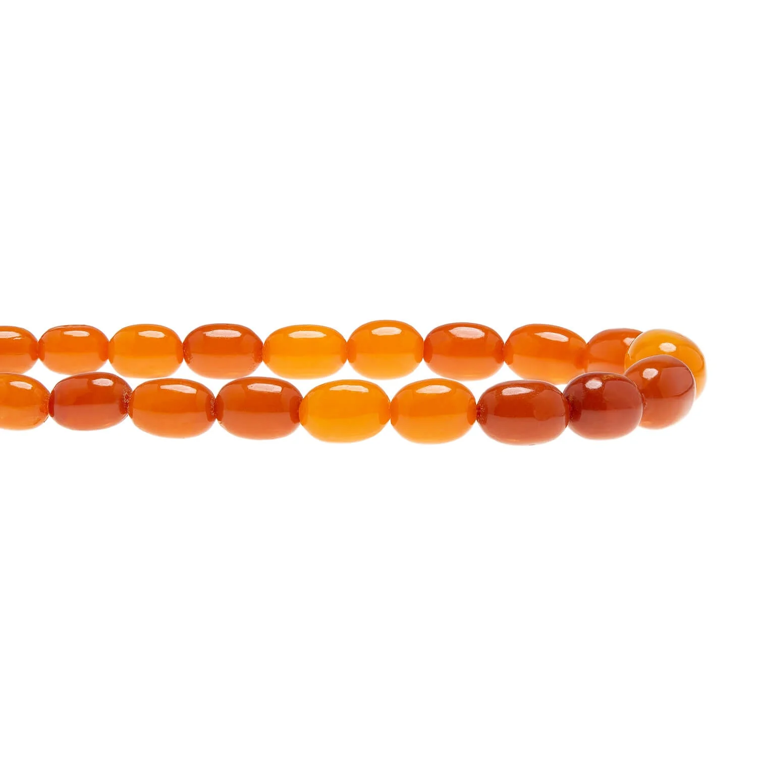 Victorian Baltic Yoke Amber Bead Necklace 25" - Image 3