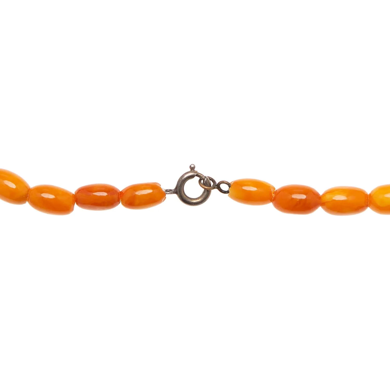 Victorian Baltic Yoke Amber Bead Necklace 25" - Image 5