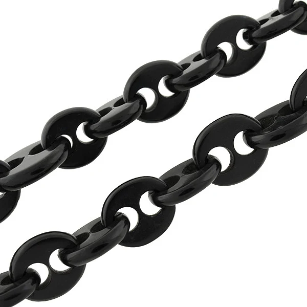 Victorian Carved Jet Chain & Lock Necklace - Image 4