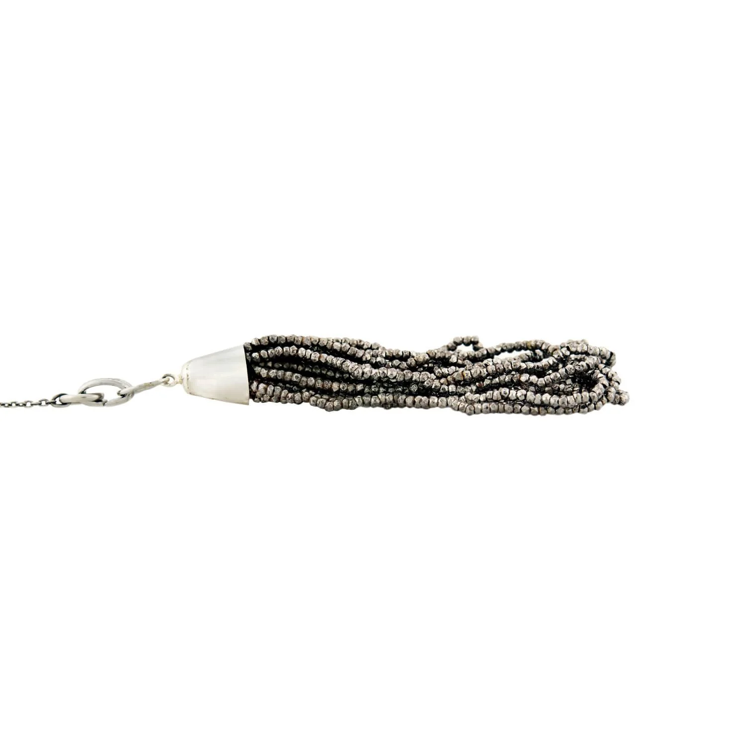 Victorian Cut Steel Fringe Tassel Pendant Necklace - Image 3