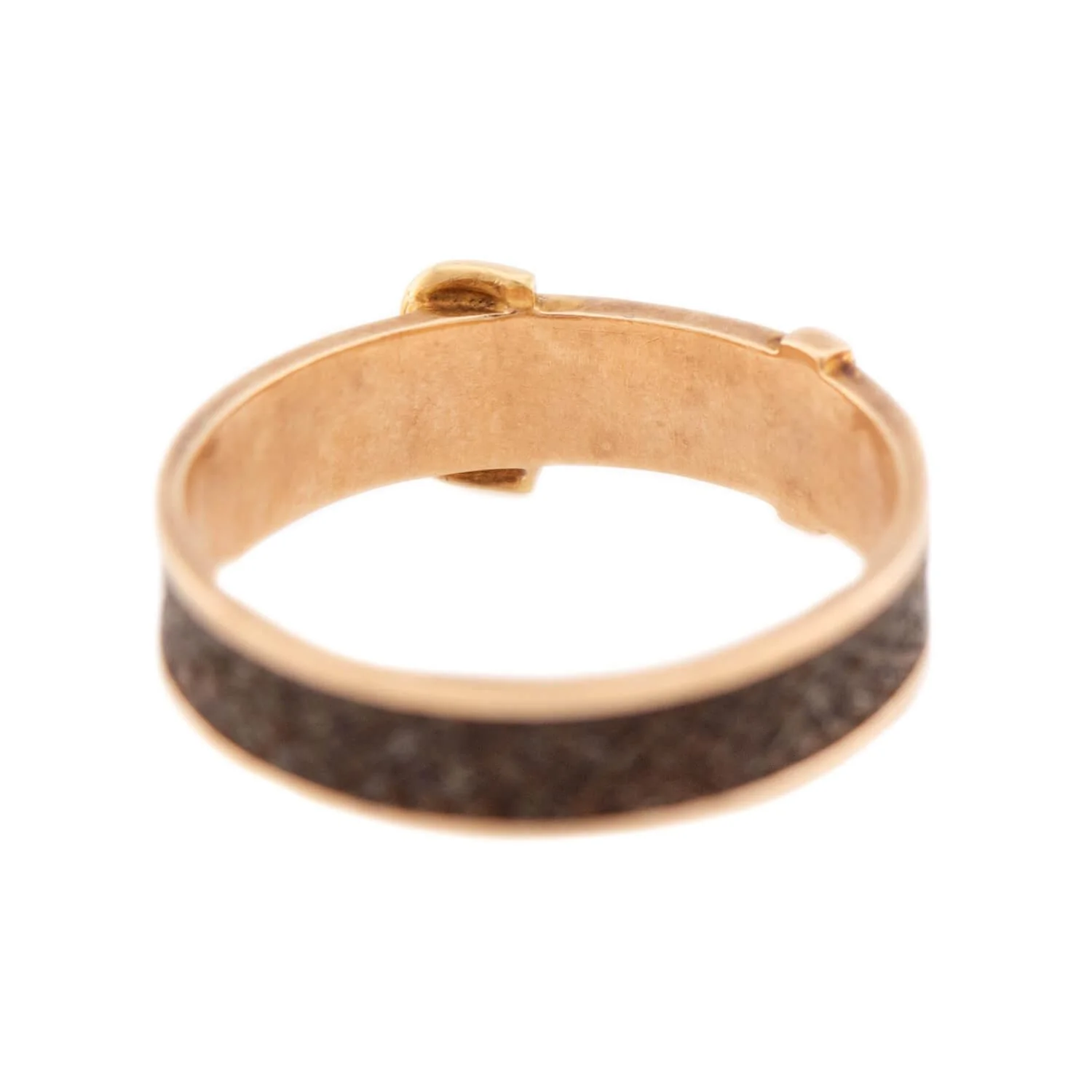Victorian English 15k Woven Hair Buckle-Motif Mourning Ring - Image 5