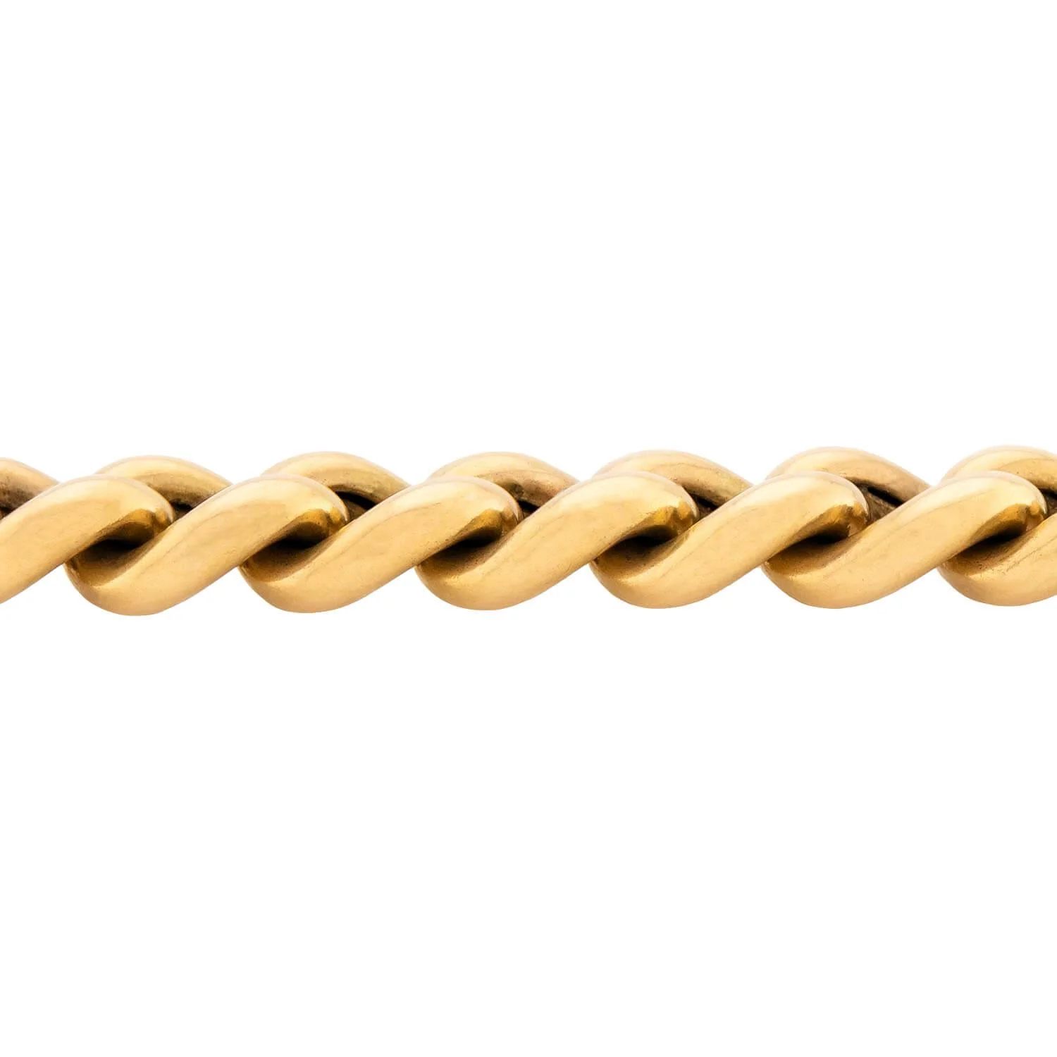 Victorian English 18k Cuban Link Heart Padlock Bracelet - Image 3