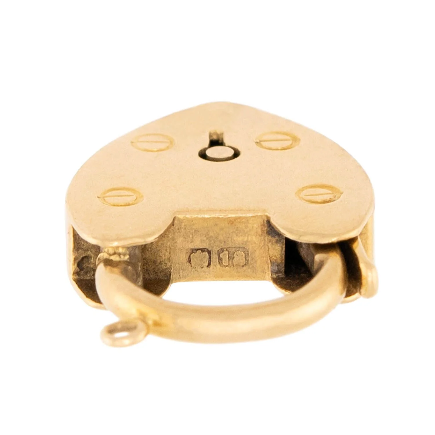Victorian English 18k Cuban Link Heart Padlock Bracelet - Image 8