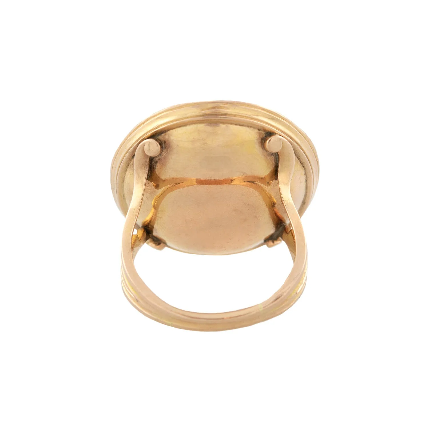 Victorian French 18kt/Steel Intaglio Signet Ring 17.5g - Image 5