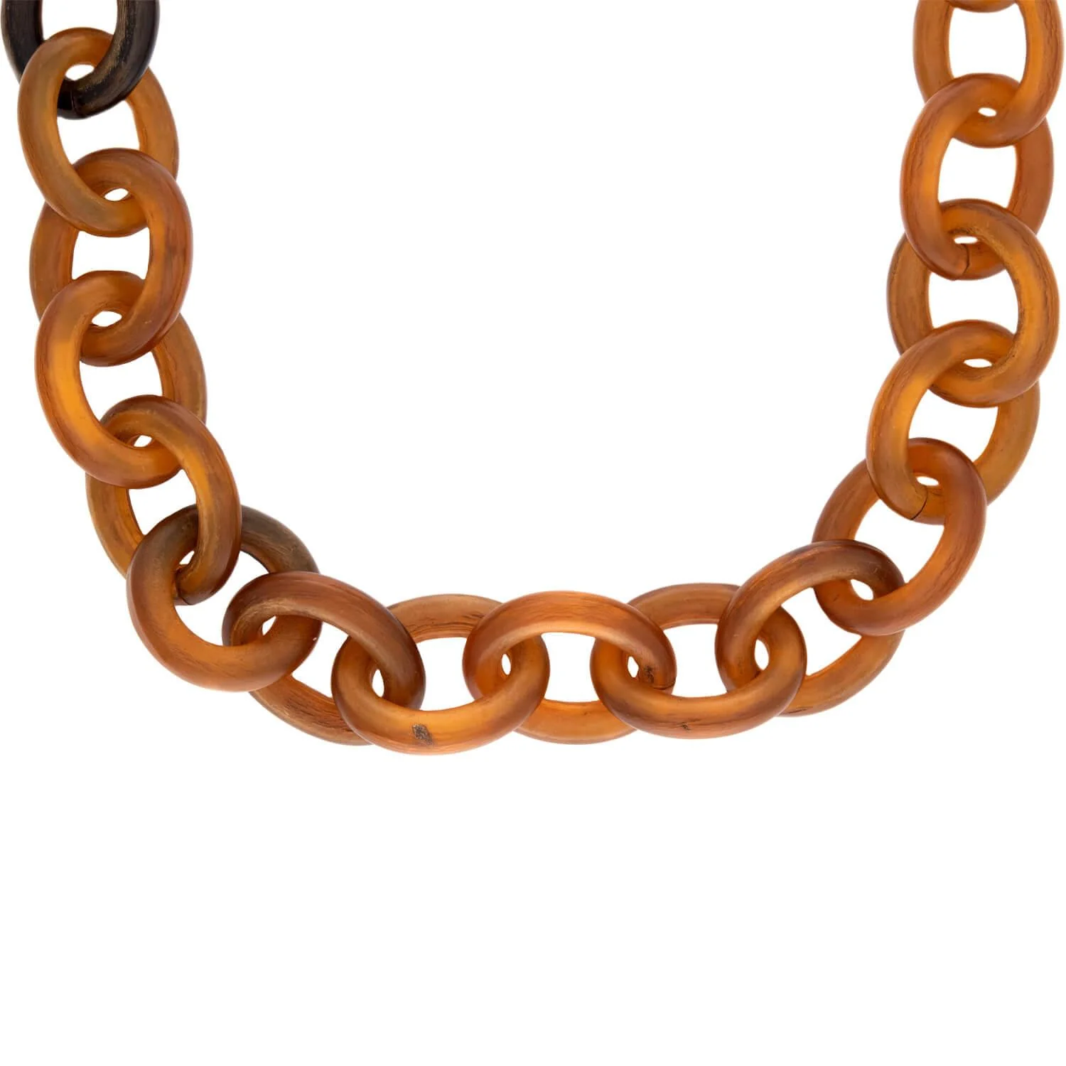 Victorian Gold-Filled Carved Horn Link Necklace - Image 2