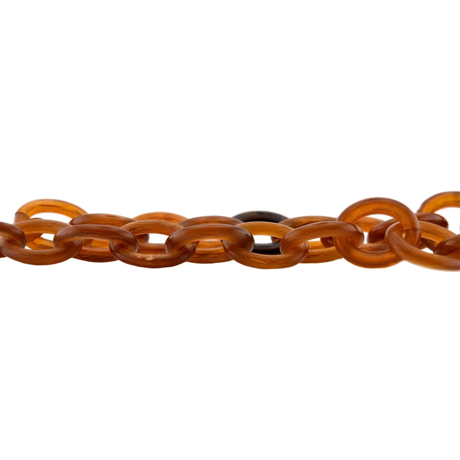 Victorian Gold-Filled Carved Horn Link Necklace - Image 3