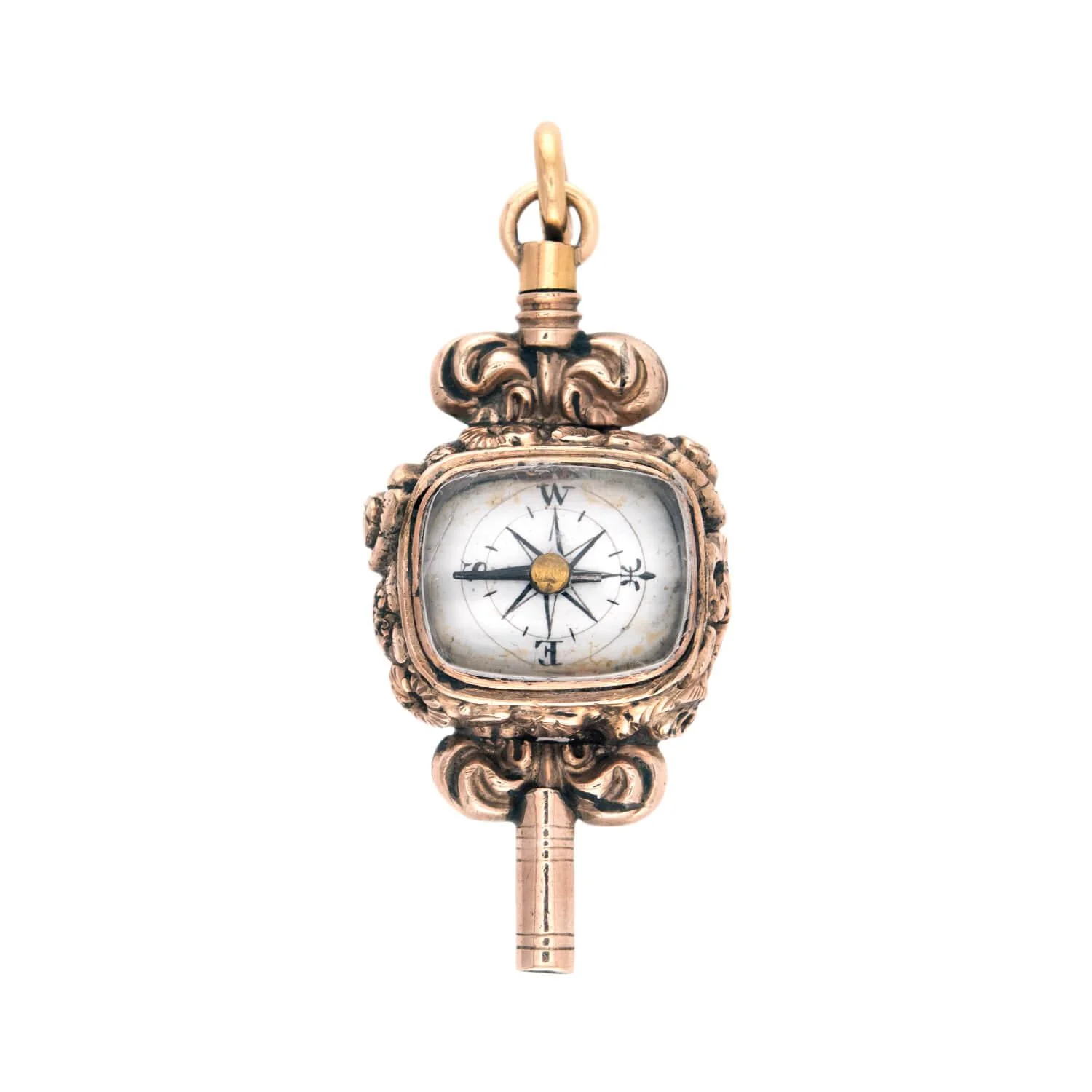 Victorian Gold-Filled Citrine Compass Fob Pendant - Image 3